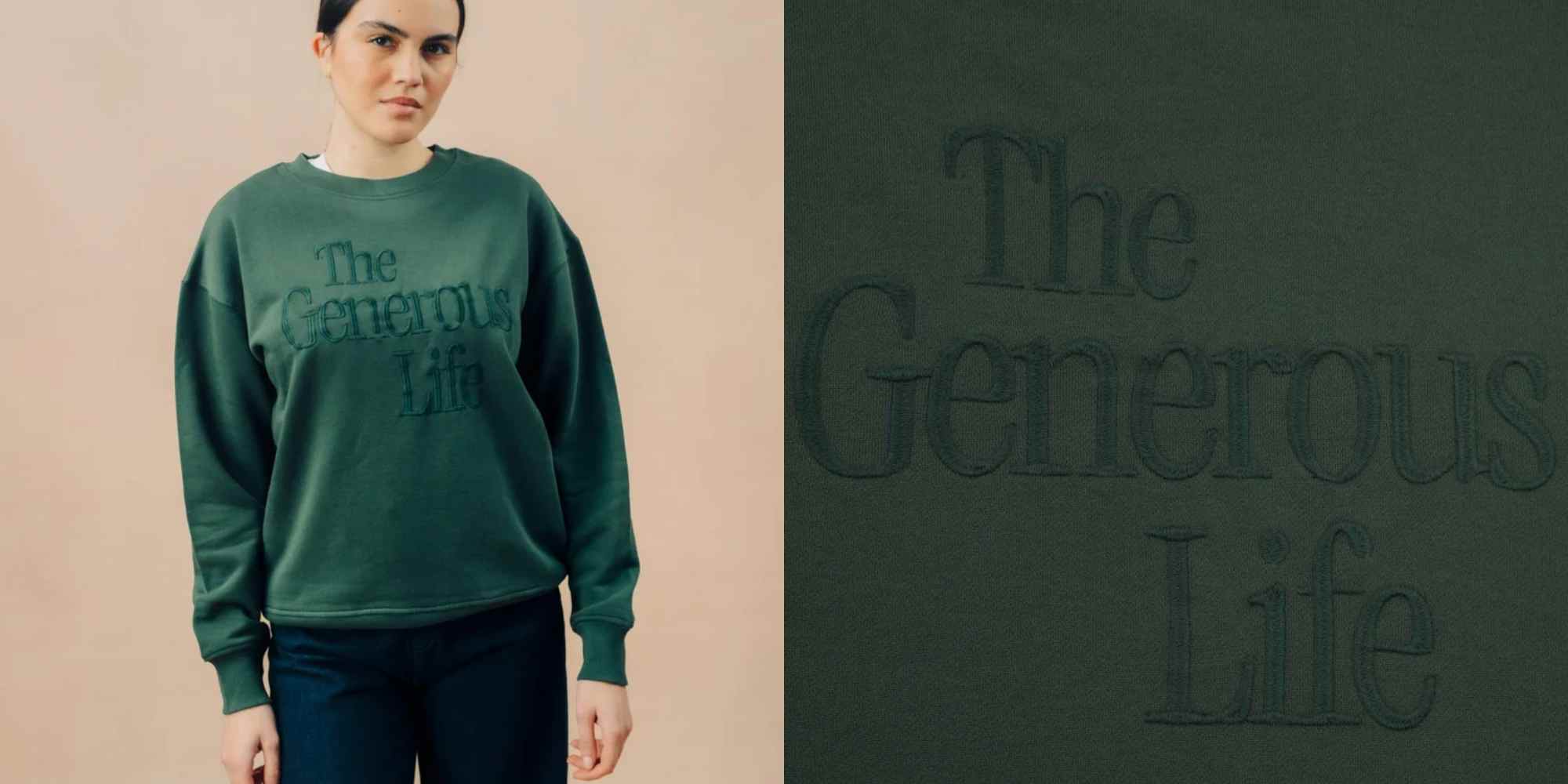 embroidered green sweatshirt from yes friends