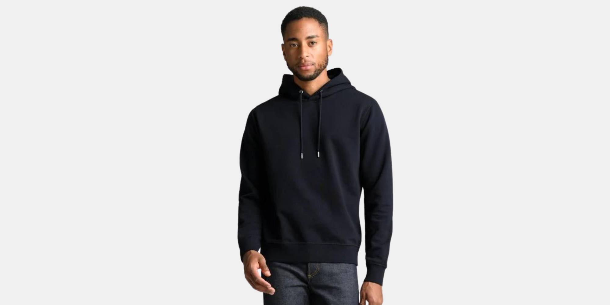 A dark navy hoodie by ASKET.