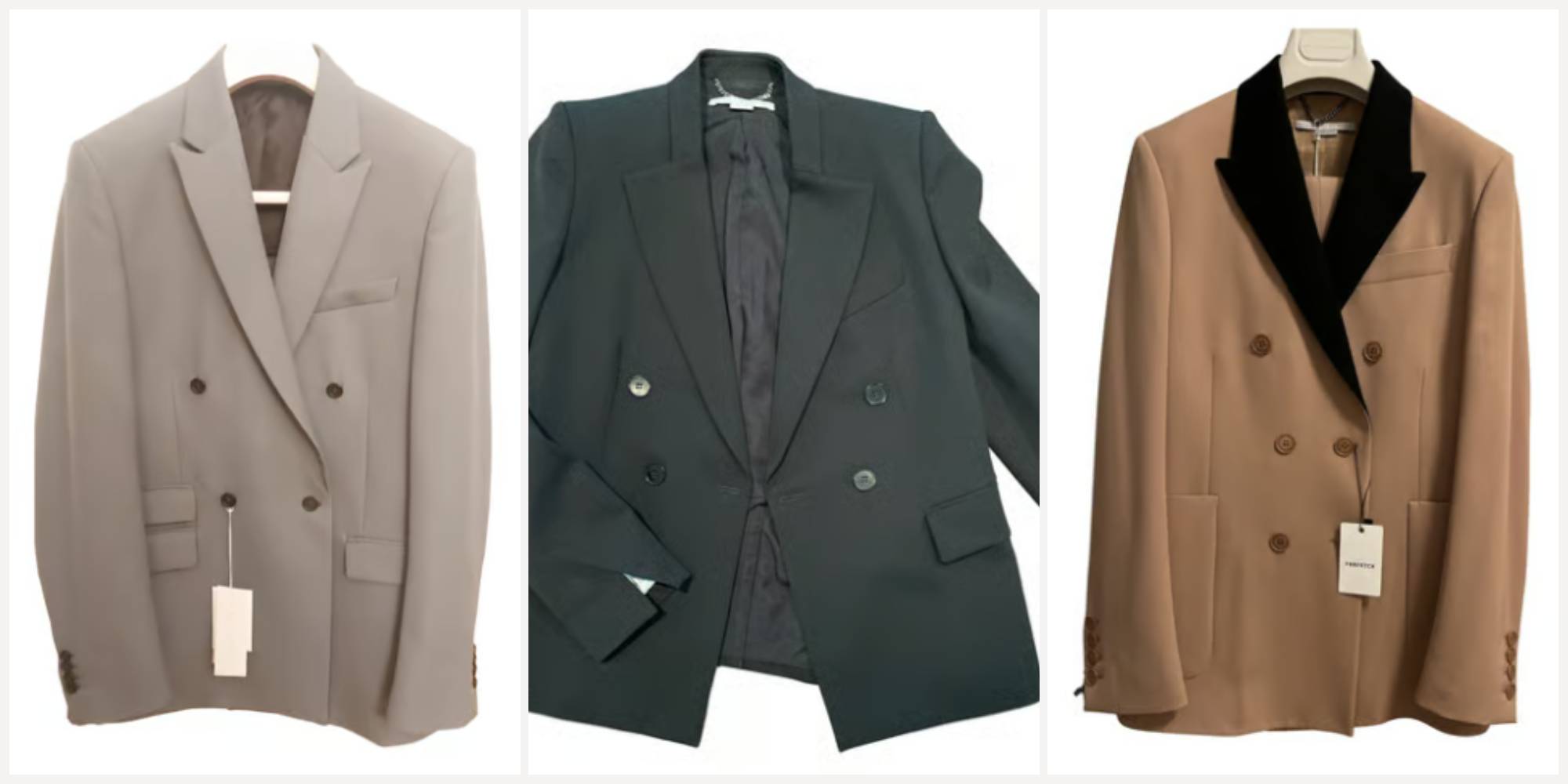 3 images of second-hand Stella McCartney blazers.
