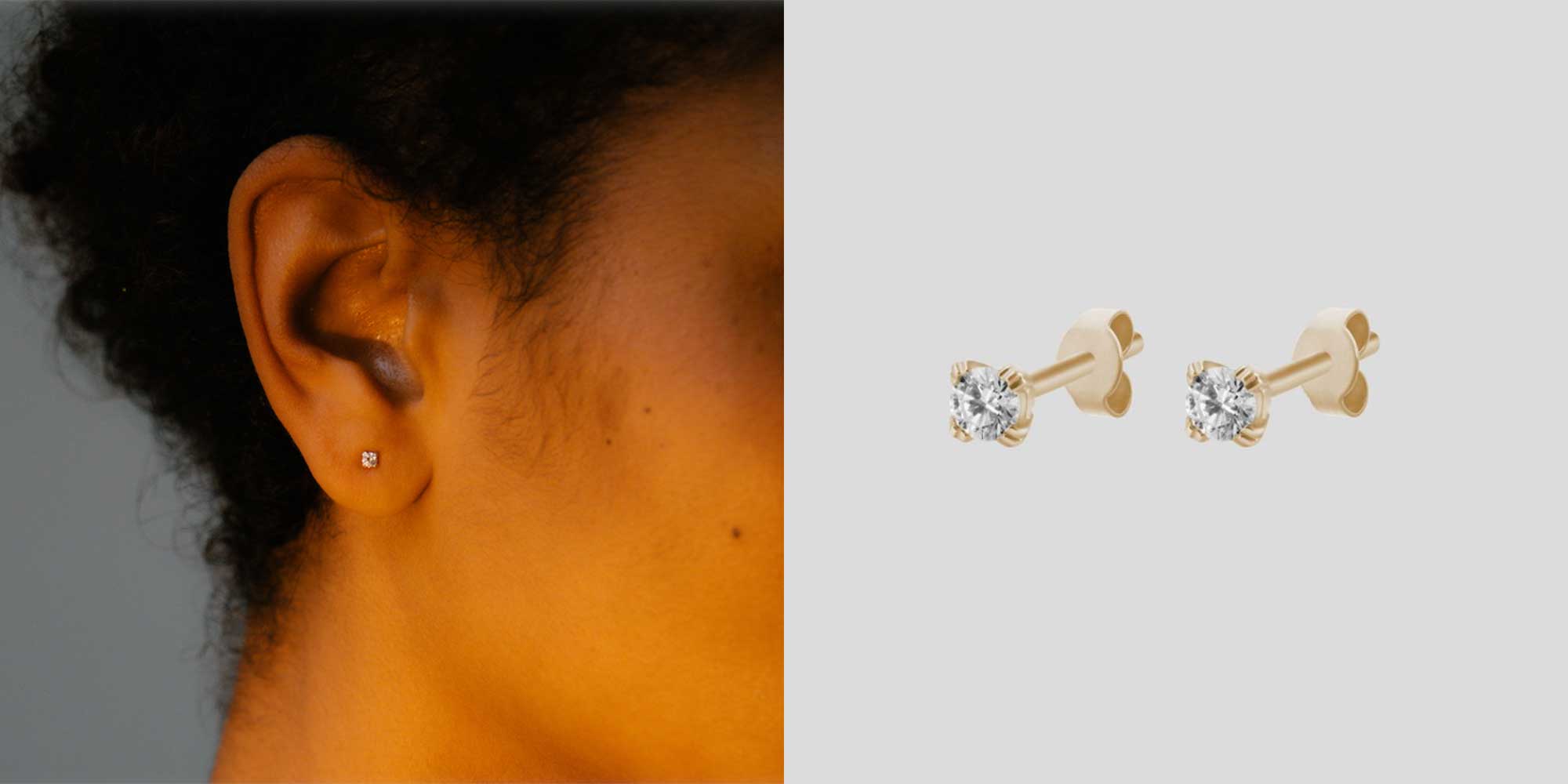 small gold stud earrings by lilian von trapp