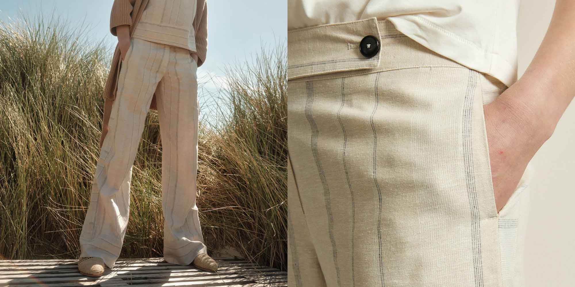 sustainable hemp clothing by LANIUS striped hemp pants