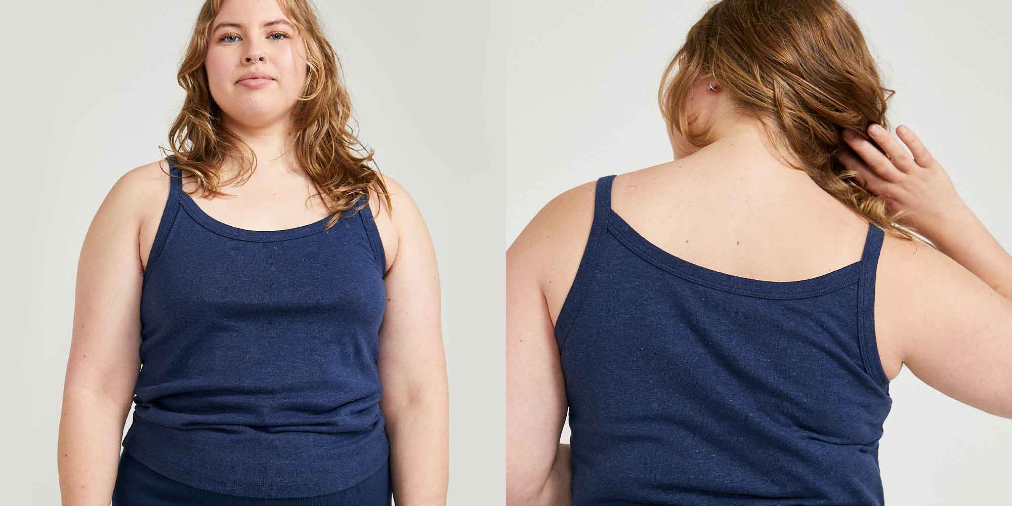 hemp singlet in navy by Vege Threads