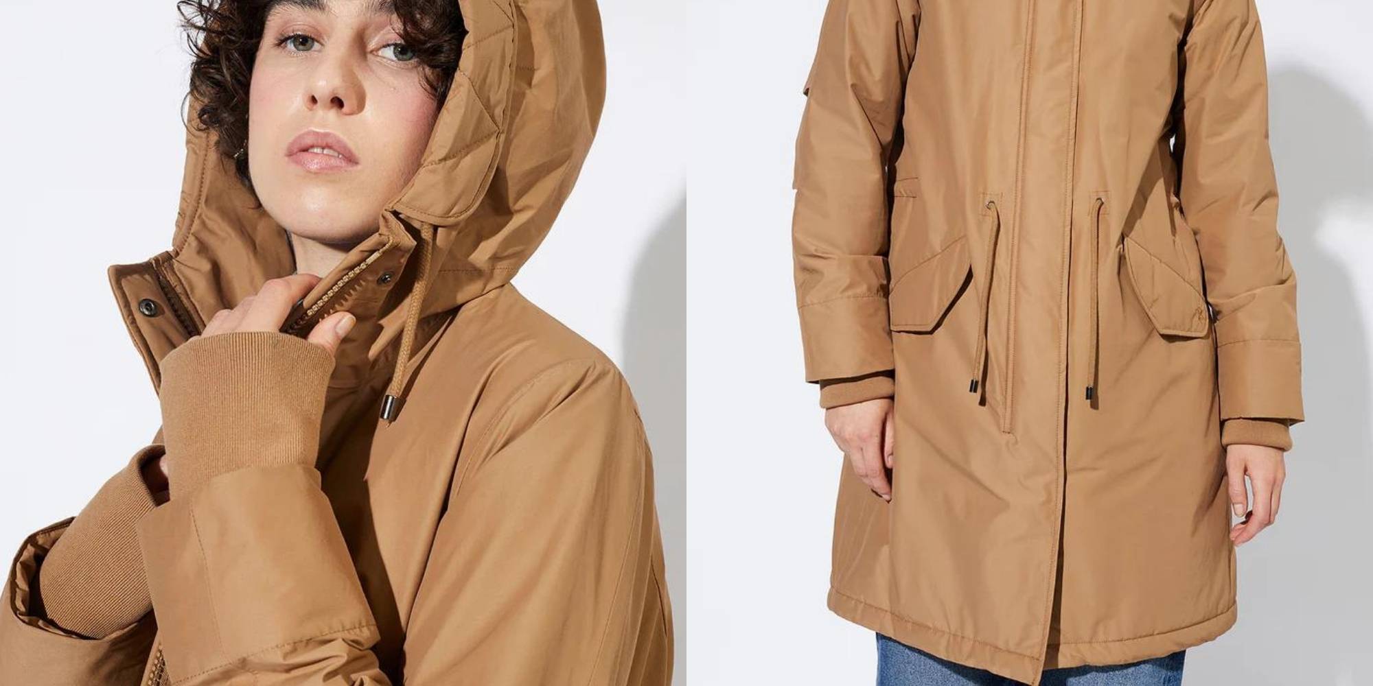 A long brown rain-proof jacket by LangerChen.