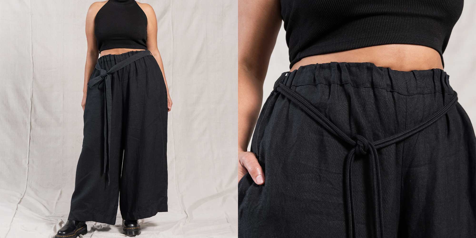 palazzo ethical trousers in black by A.BCH