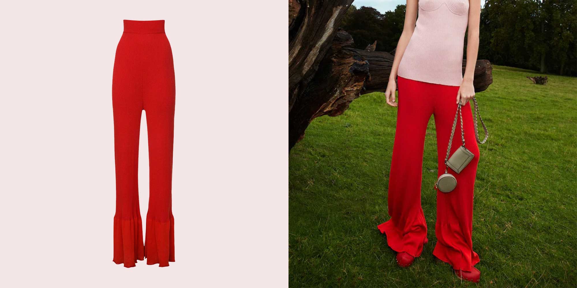 Red wide leg Stella McCartney pants