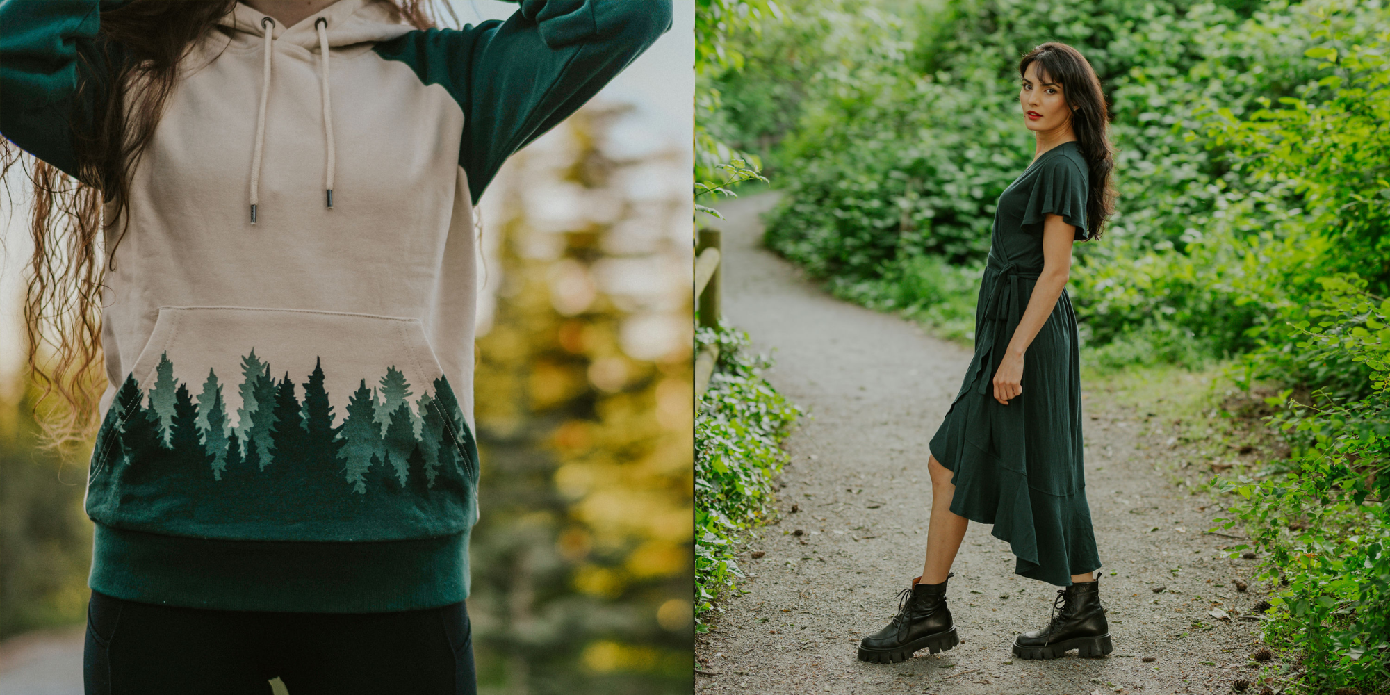 People in lower-impact clothing by Happy Earth.