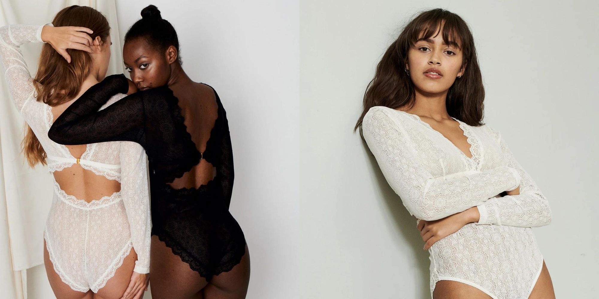 Recycled lace lingerie bodysuit by Underprotection.