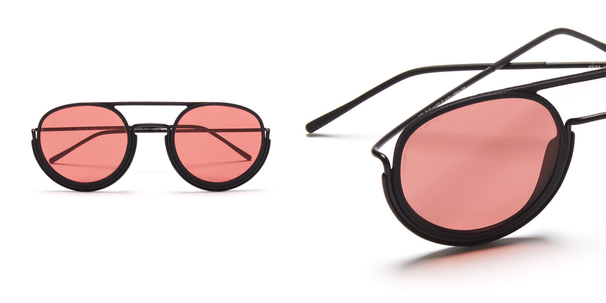 Red and black retro steampunk style glasses by Wires.