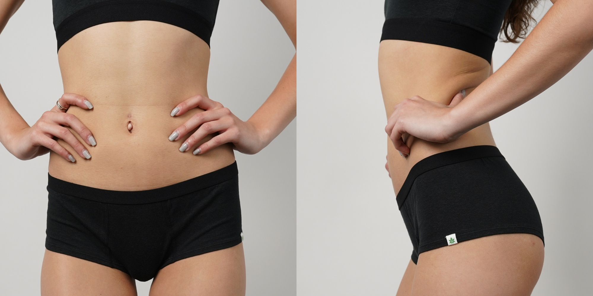 Black hemp panties underwear by WAMA.