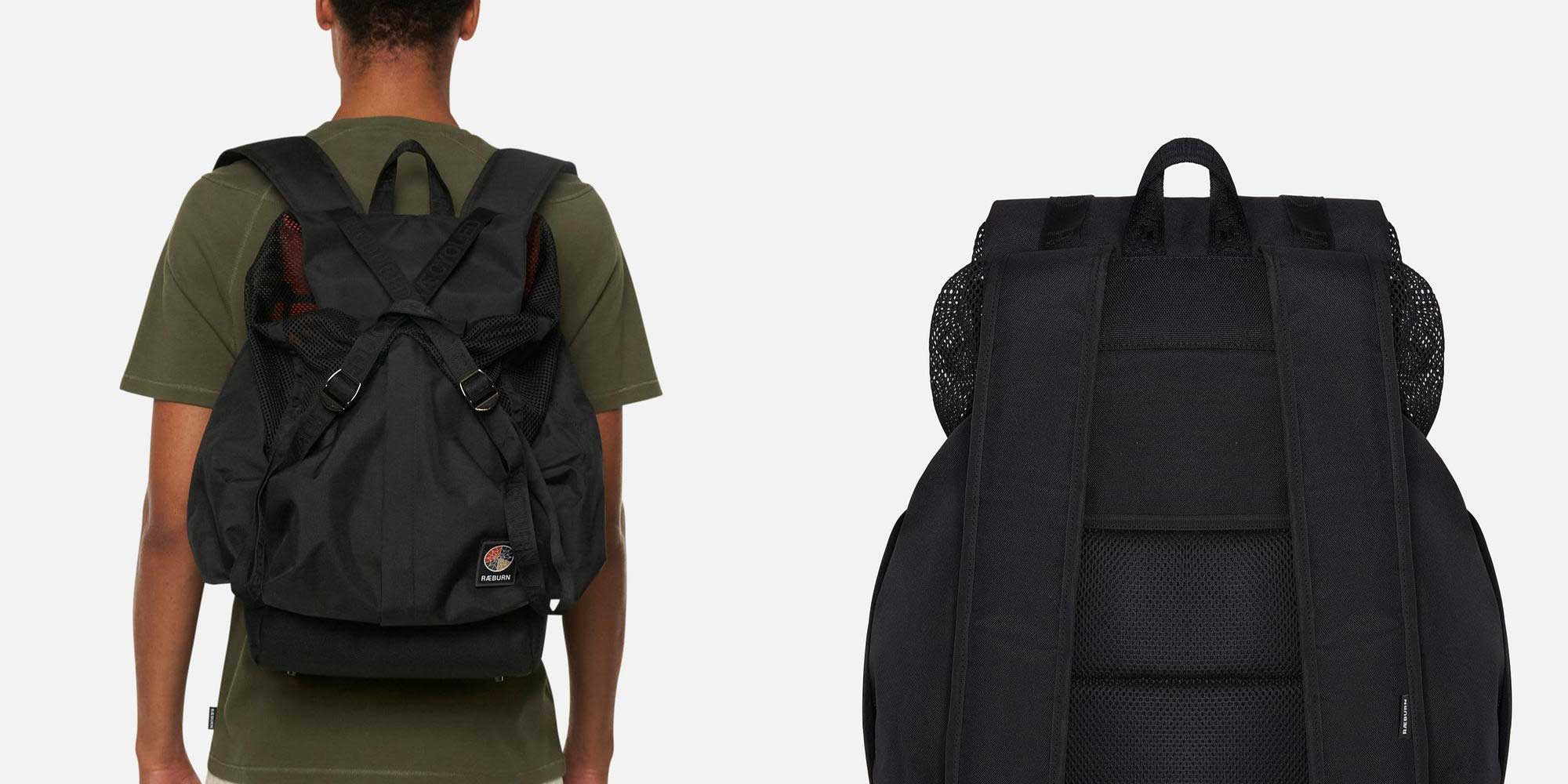 black technical backpacks by RAEBURN