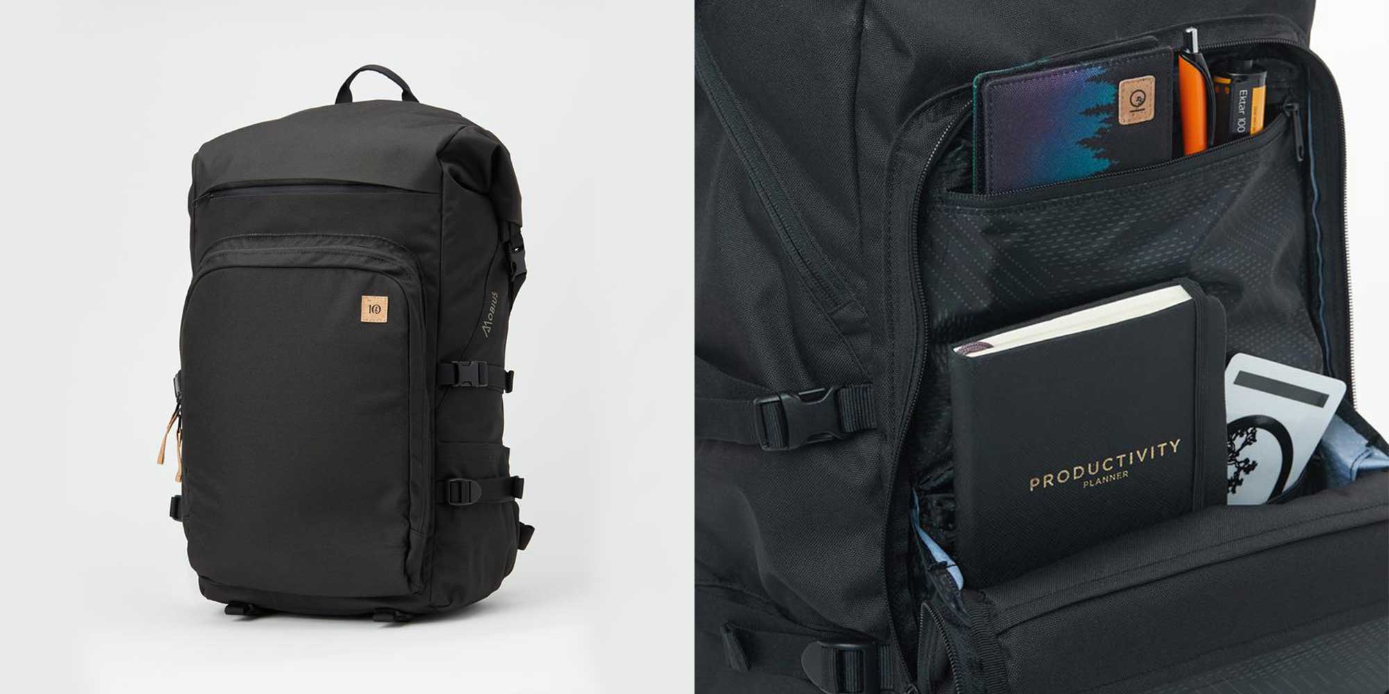 black vegan and earth-friendly backpacks by tentree