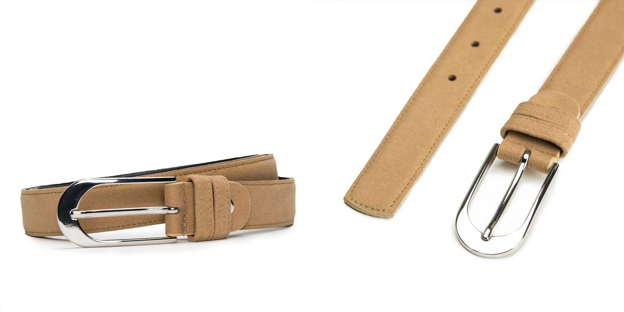 camel suede vegan belt by NAE
