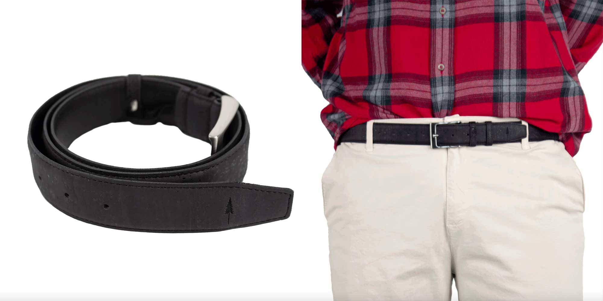 black tree logo sustainable belt by NIKIN
