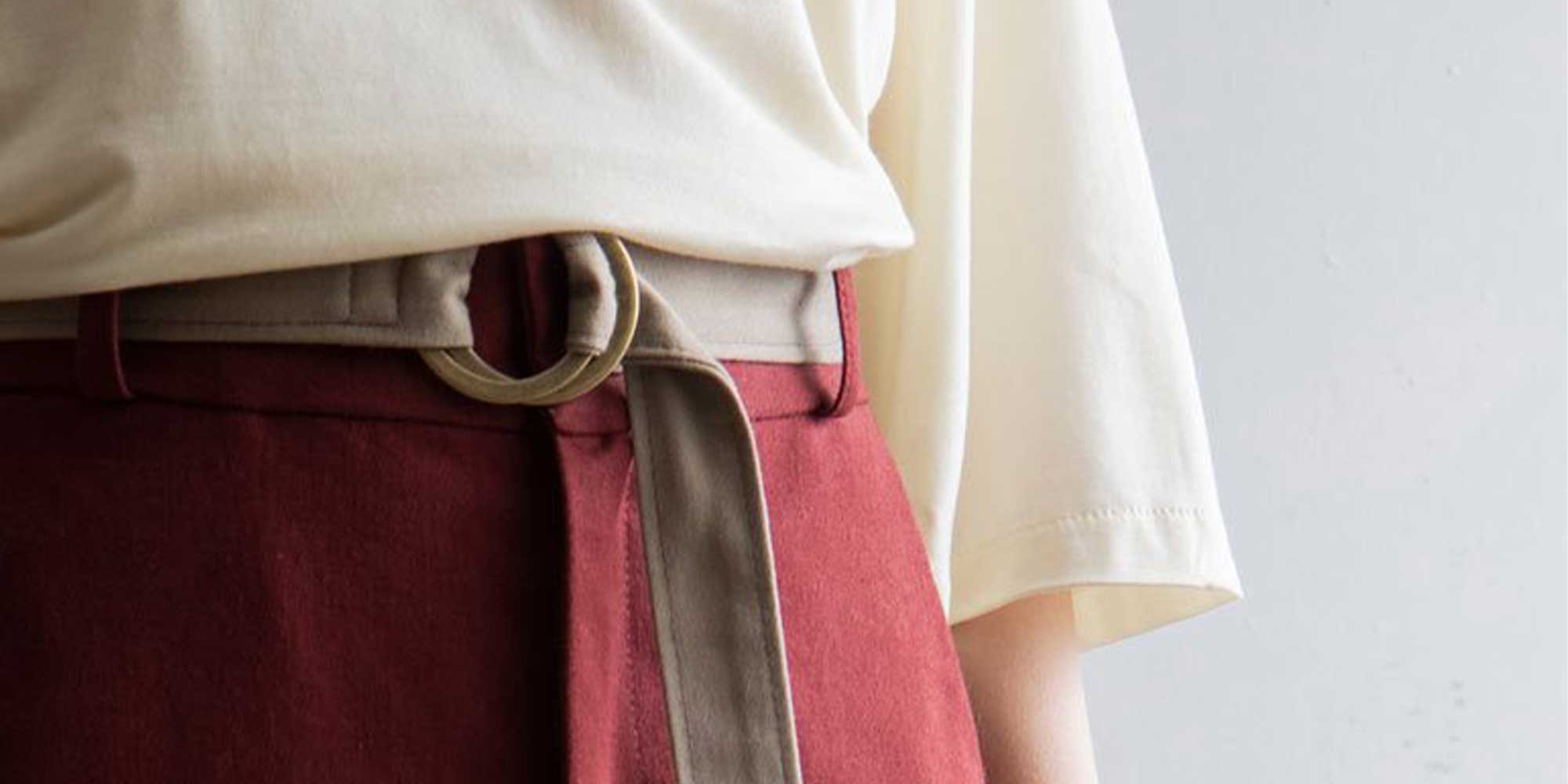 simple fabric belt in beige by Tauko brand