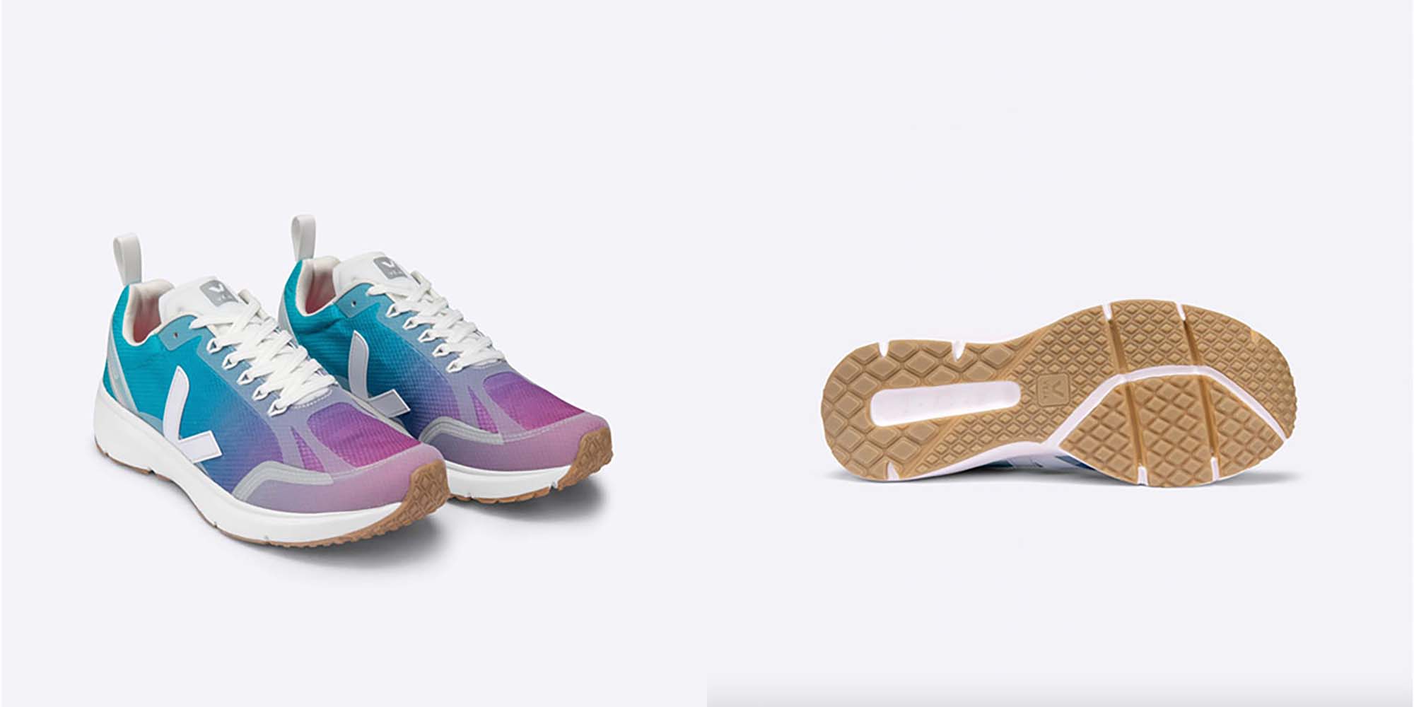 colourful sustainable running shoes by French brand Veja