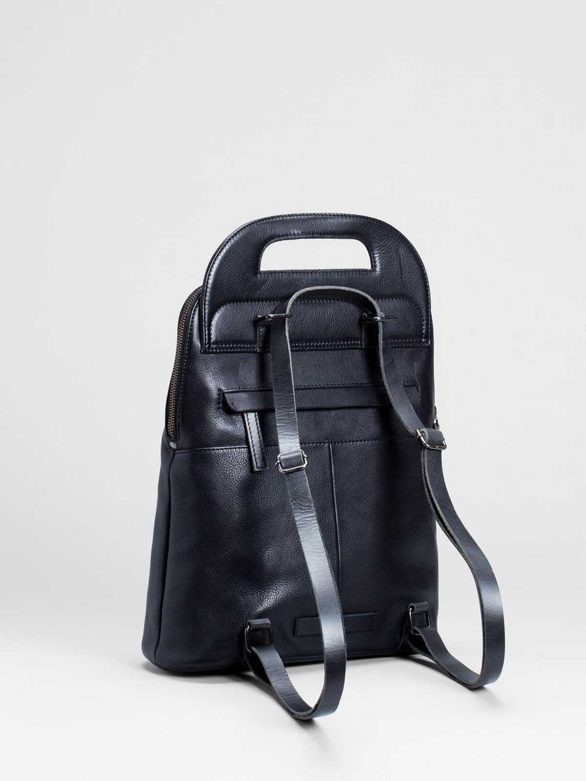 black leather purse backpack by Elk