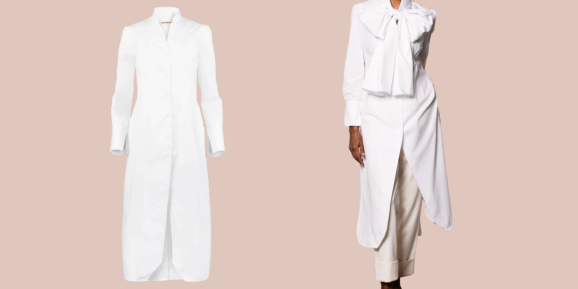 Woman in sustainable cottagecore tunic by GRAMMAR