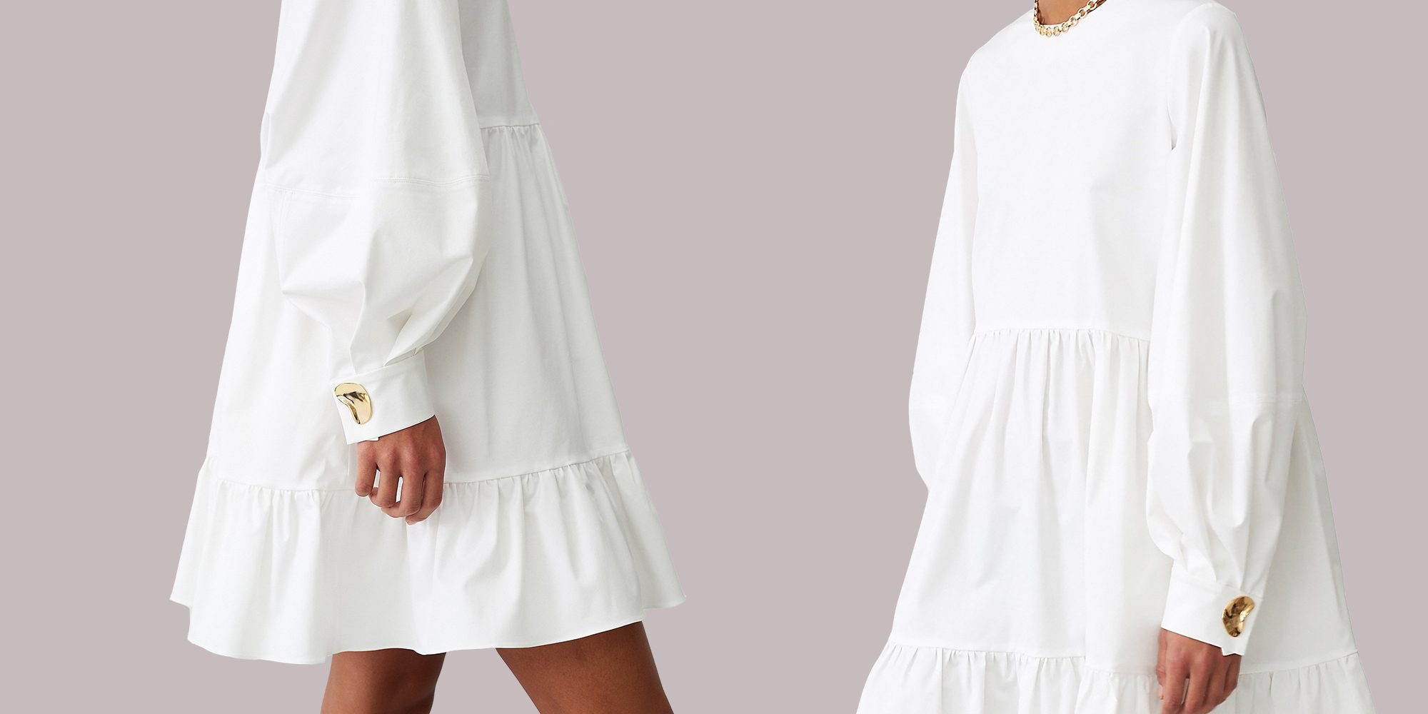 Woman in Effie dress by Mother of Pearl