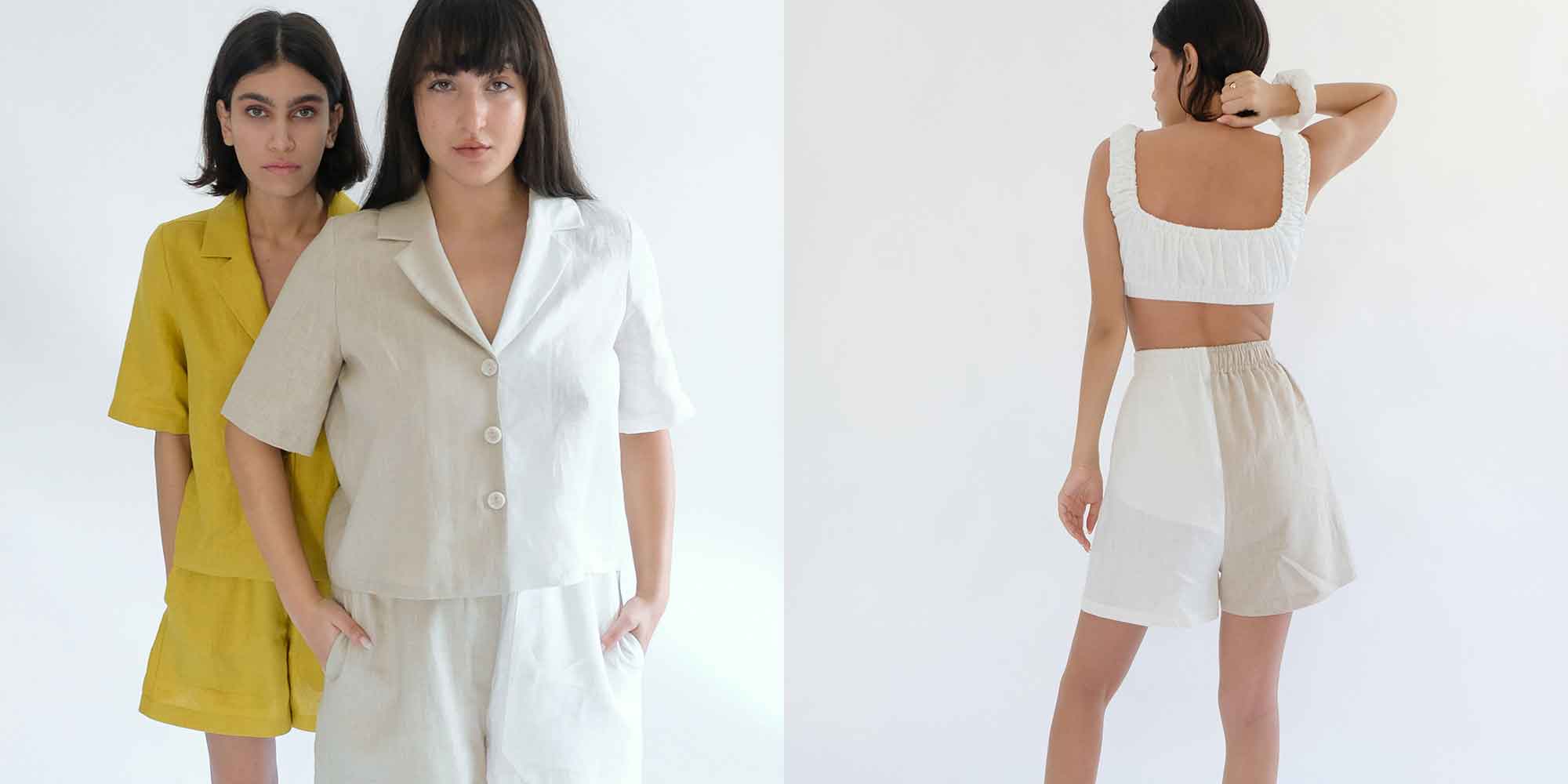 woman wearing two toned shorts by ohsevendays