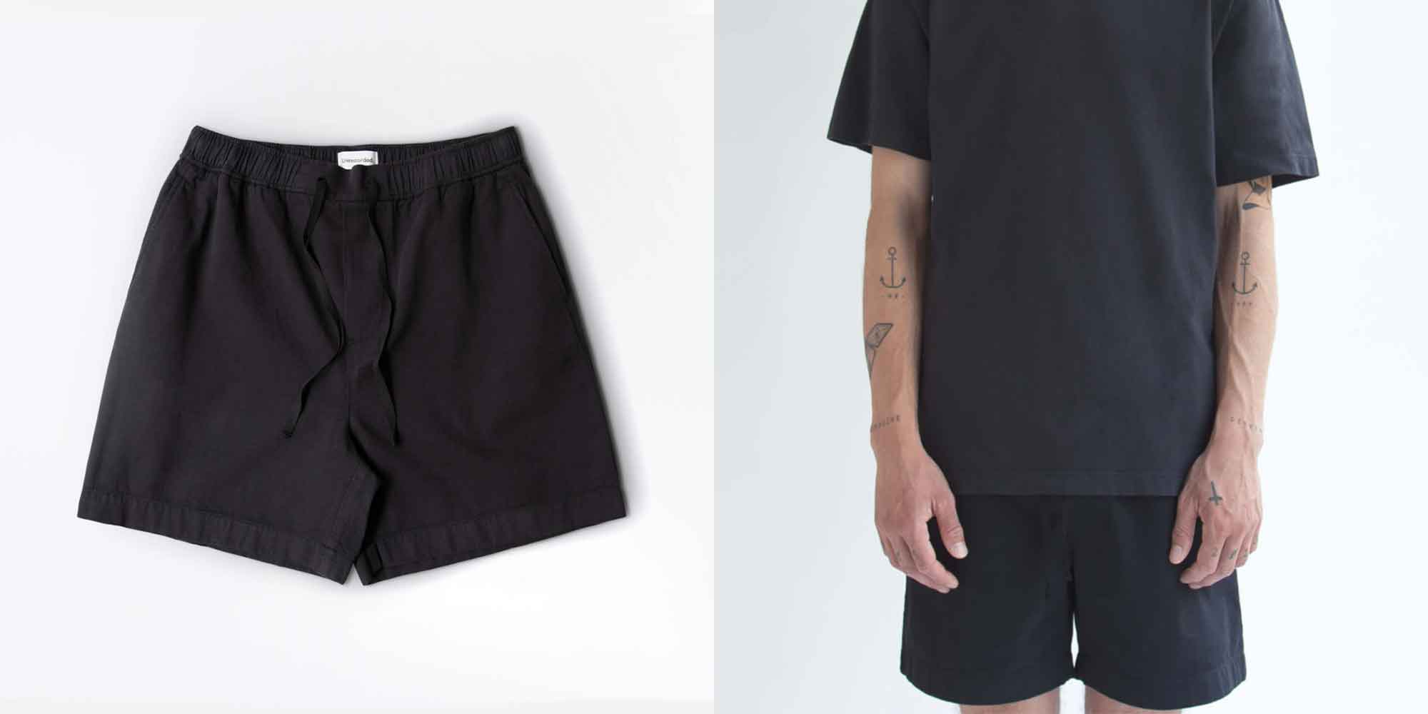 man wearing black eco-friendly shorts by unrecorded