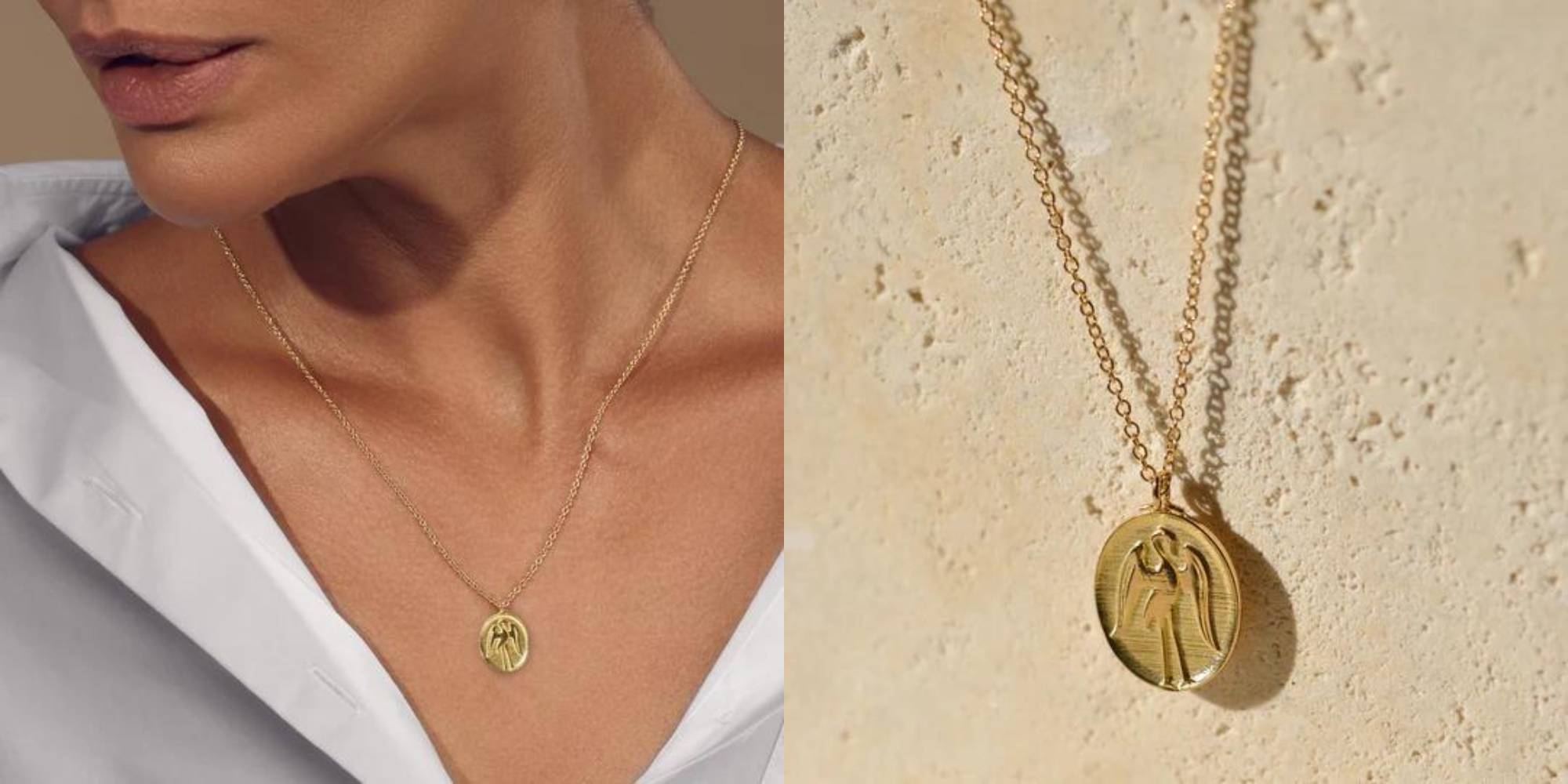 A gold heron pendant by FUTURA.