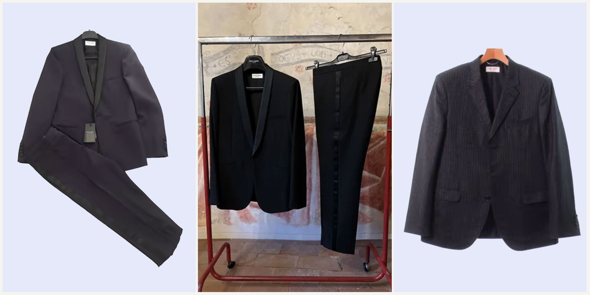 Second hand and vintage Saint Laurent suits.