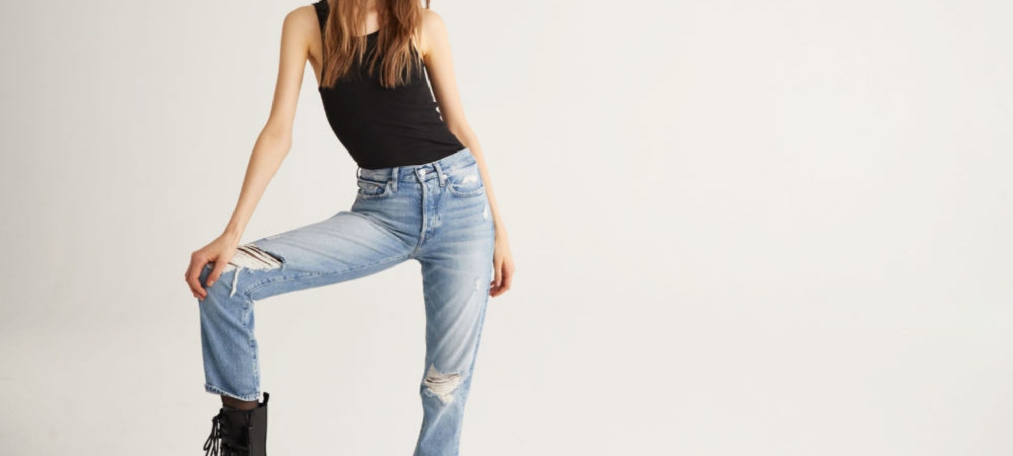 woman wearing sustainable denim jeans by Edwin USA