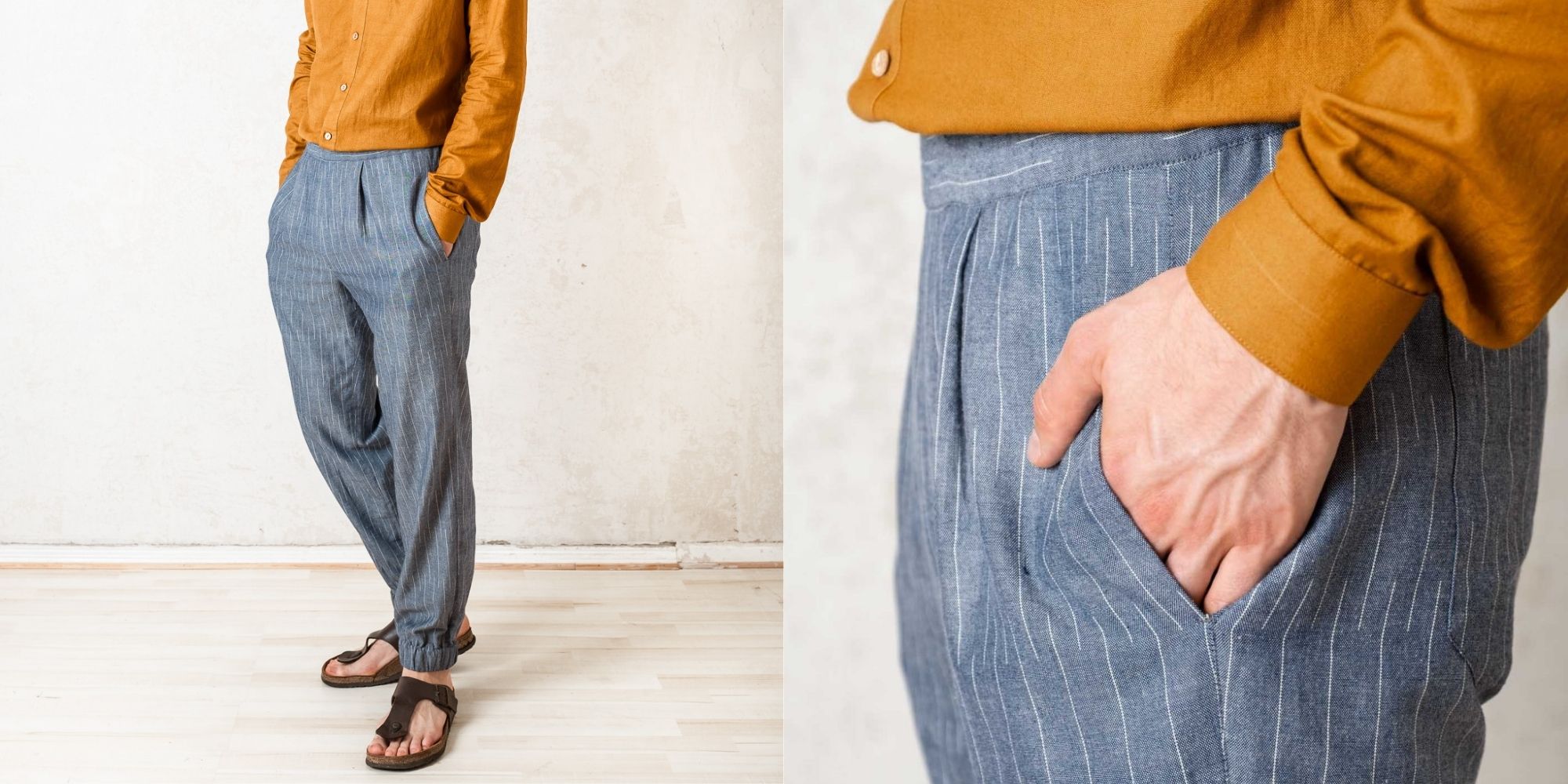 Man in ethical trousers by Jyoti