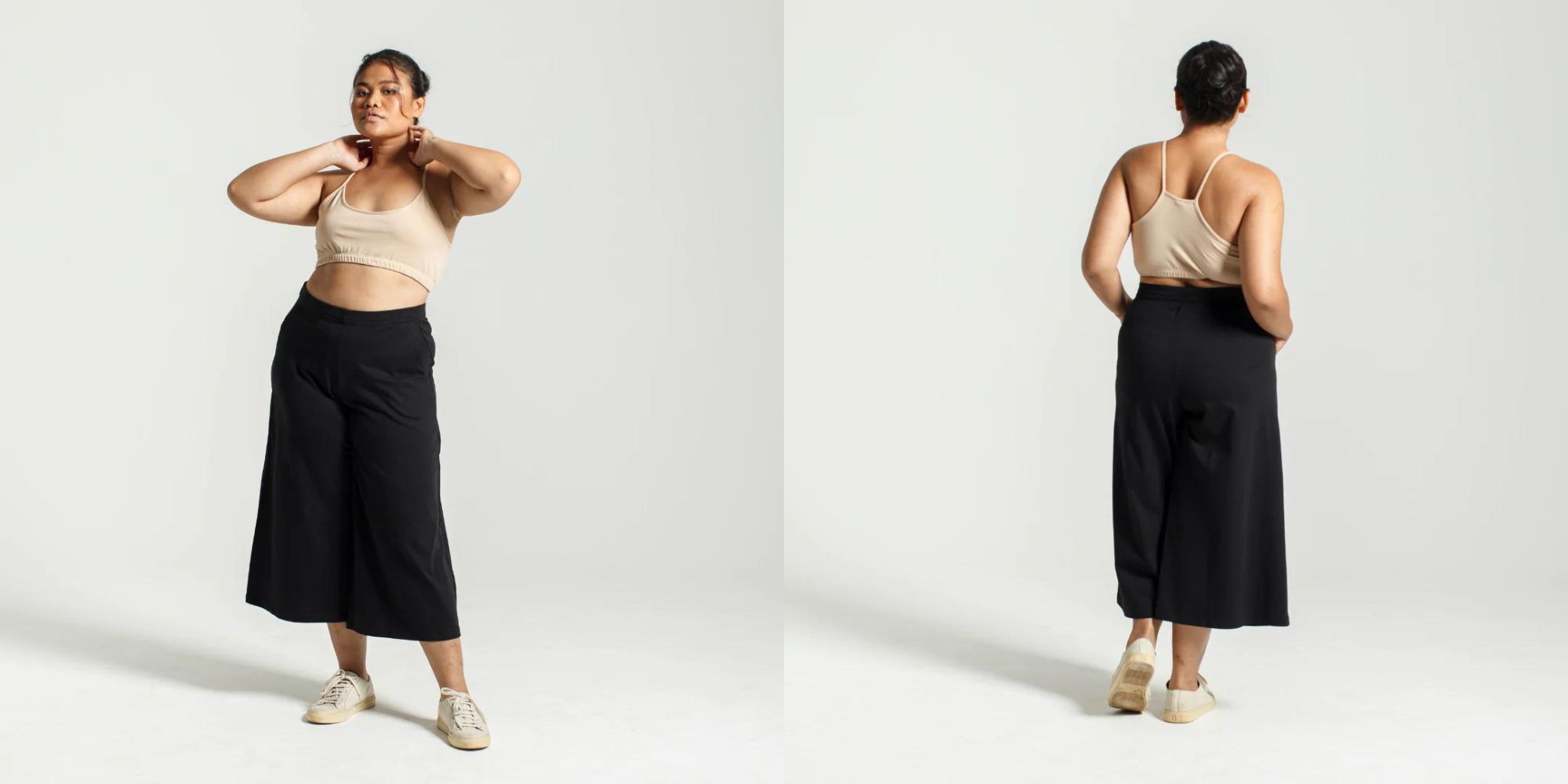 Black culottes by responsible brand Dorsu.