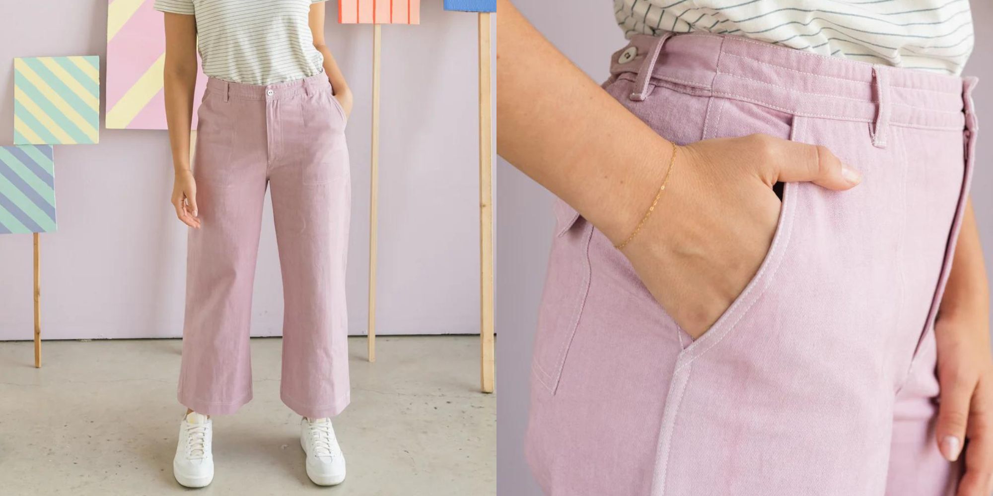 Pink continental pants by HarperSage.