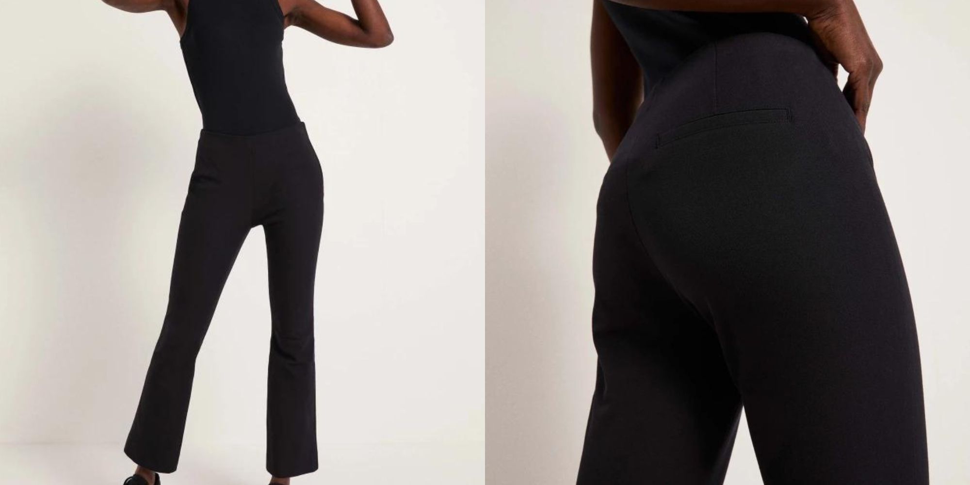 Black flared GOTS cotton trousers byLANIUS.