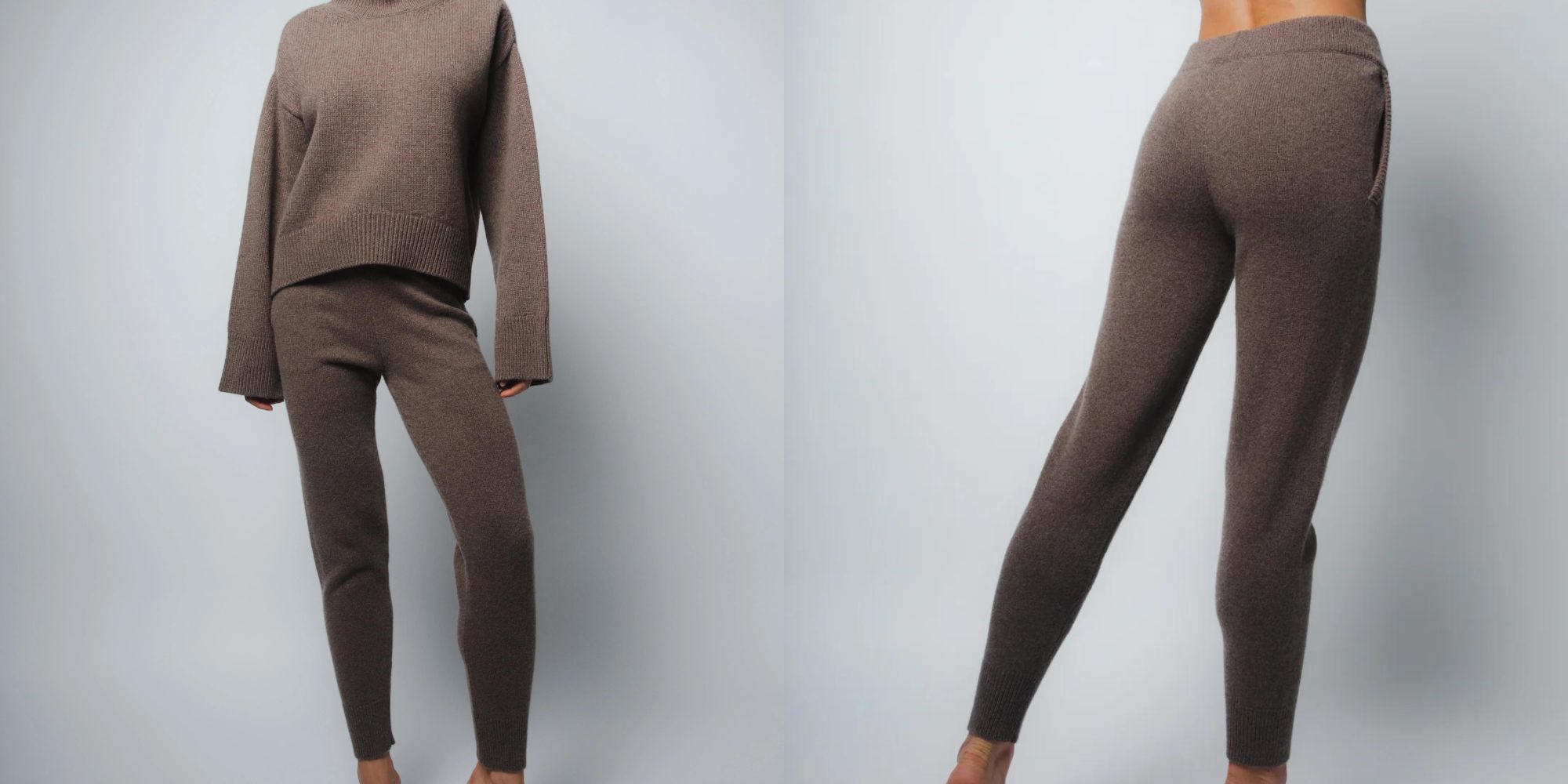 Brown cashmere pants by Santicler.