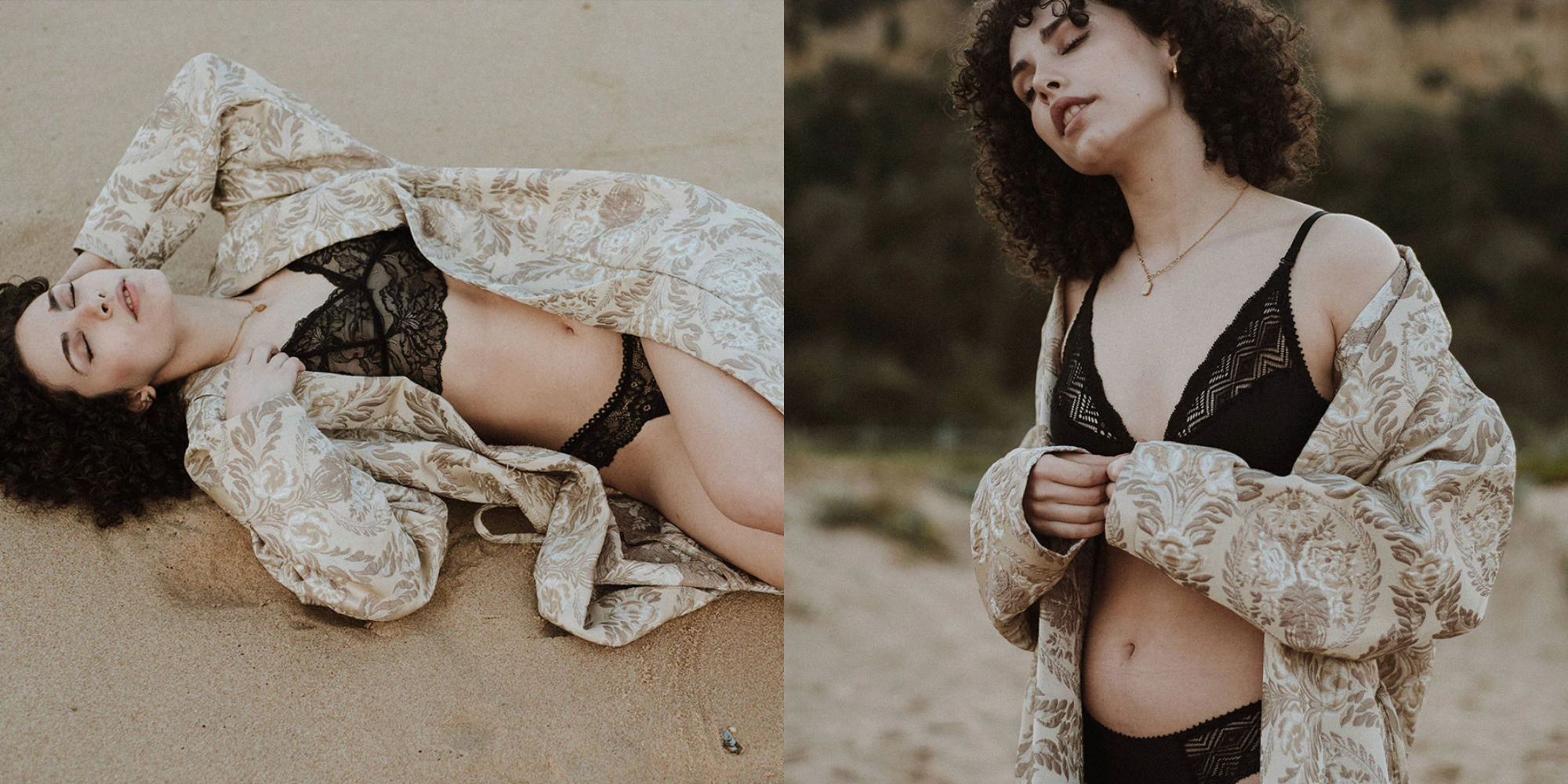 two images of person in Brocade Jacket from Anekdot