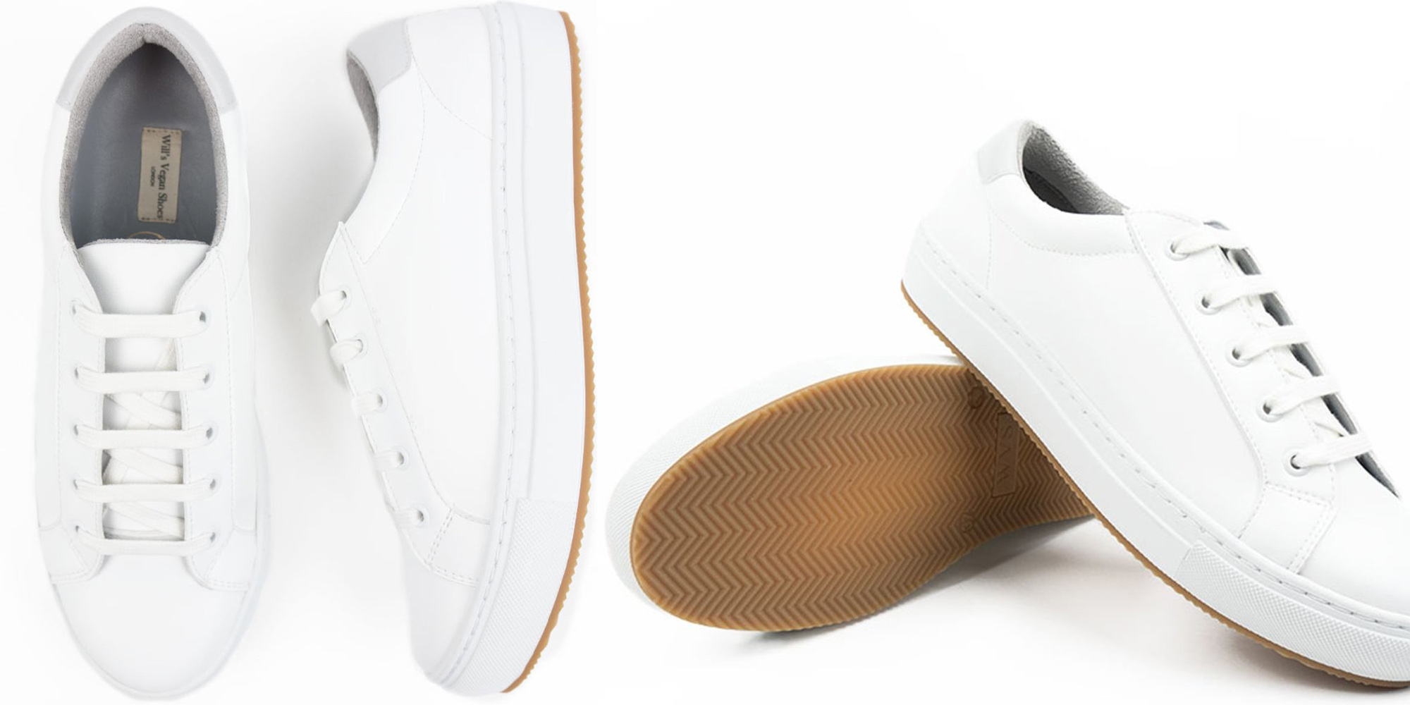 Classic white sneakers by Will's Vegan Store