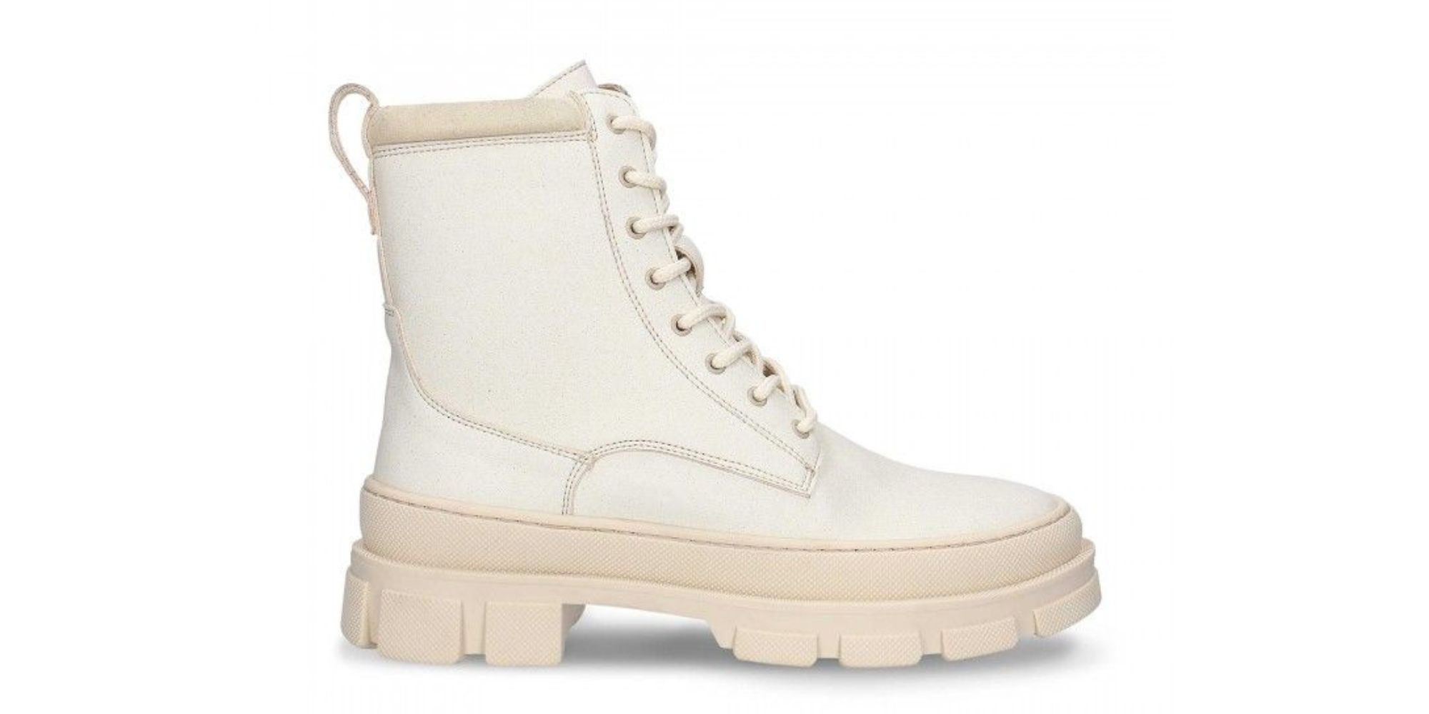 White vegan women's boots by NAE.