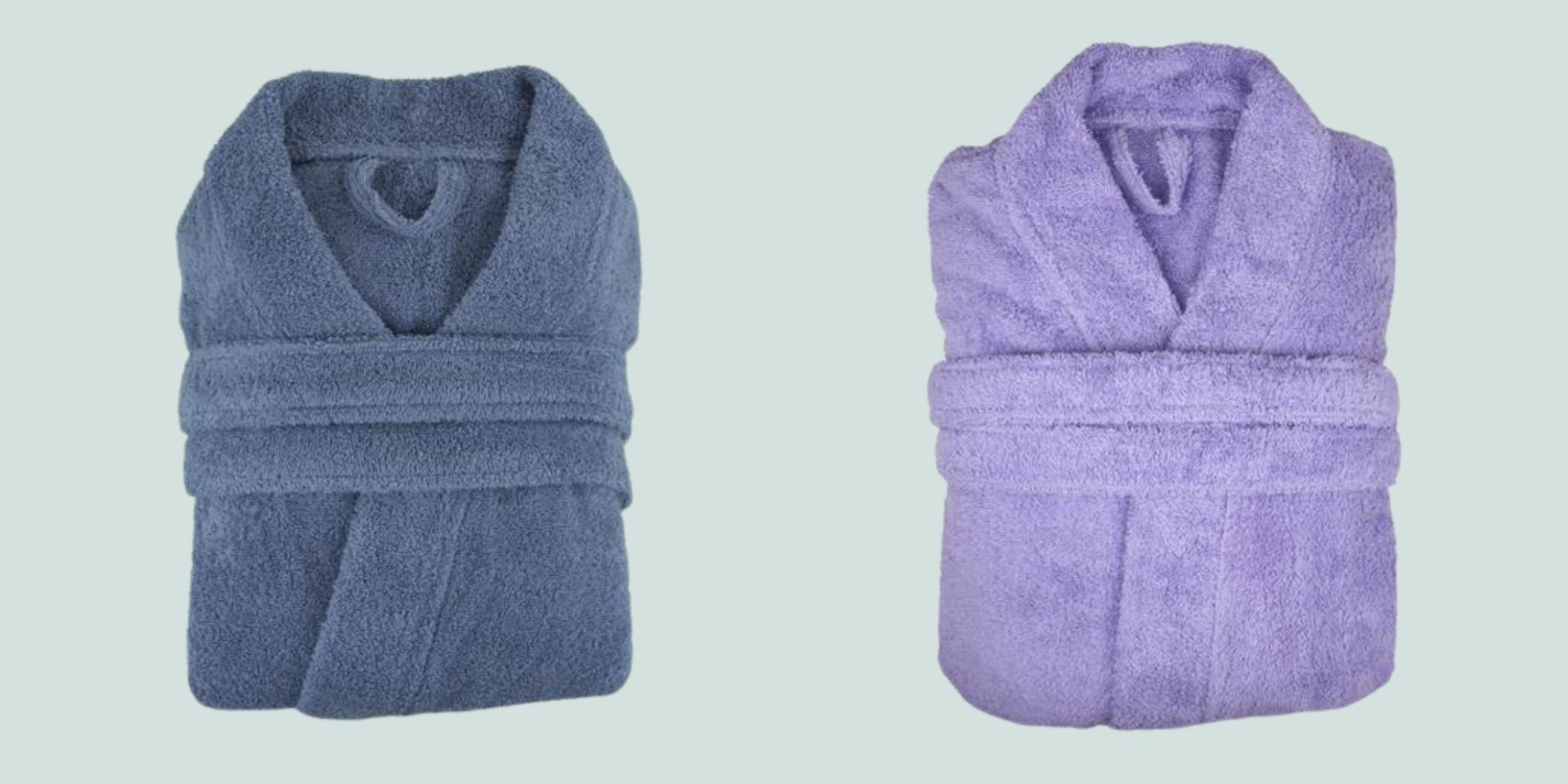 navy and lilac sustainable robes by Greenfibres