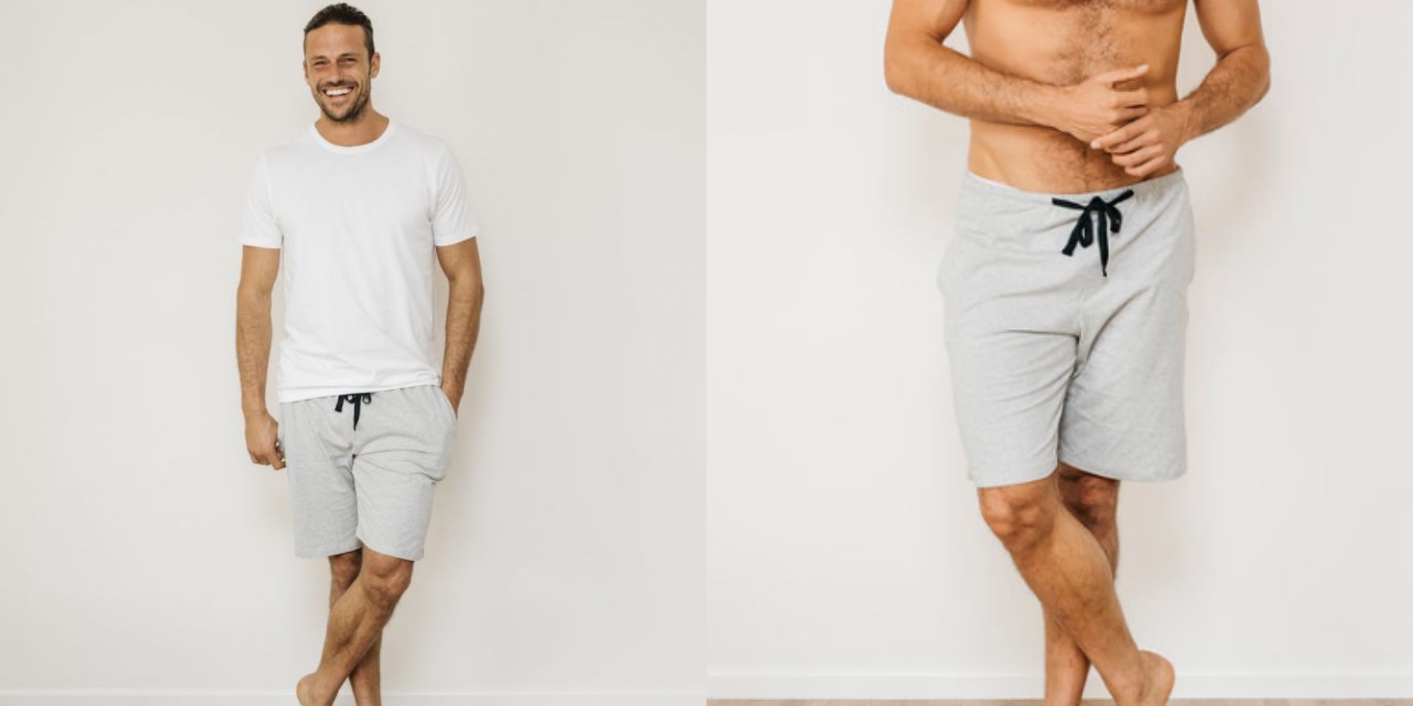 man wearing organic pyjamas by Sorella Organics