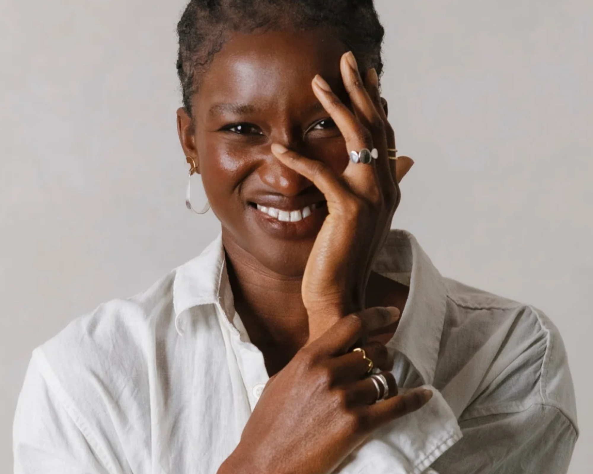 Someone wearing clothes and accessories from more ethical brand, Jyoti.