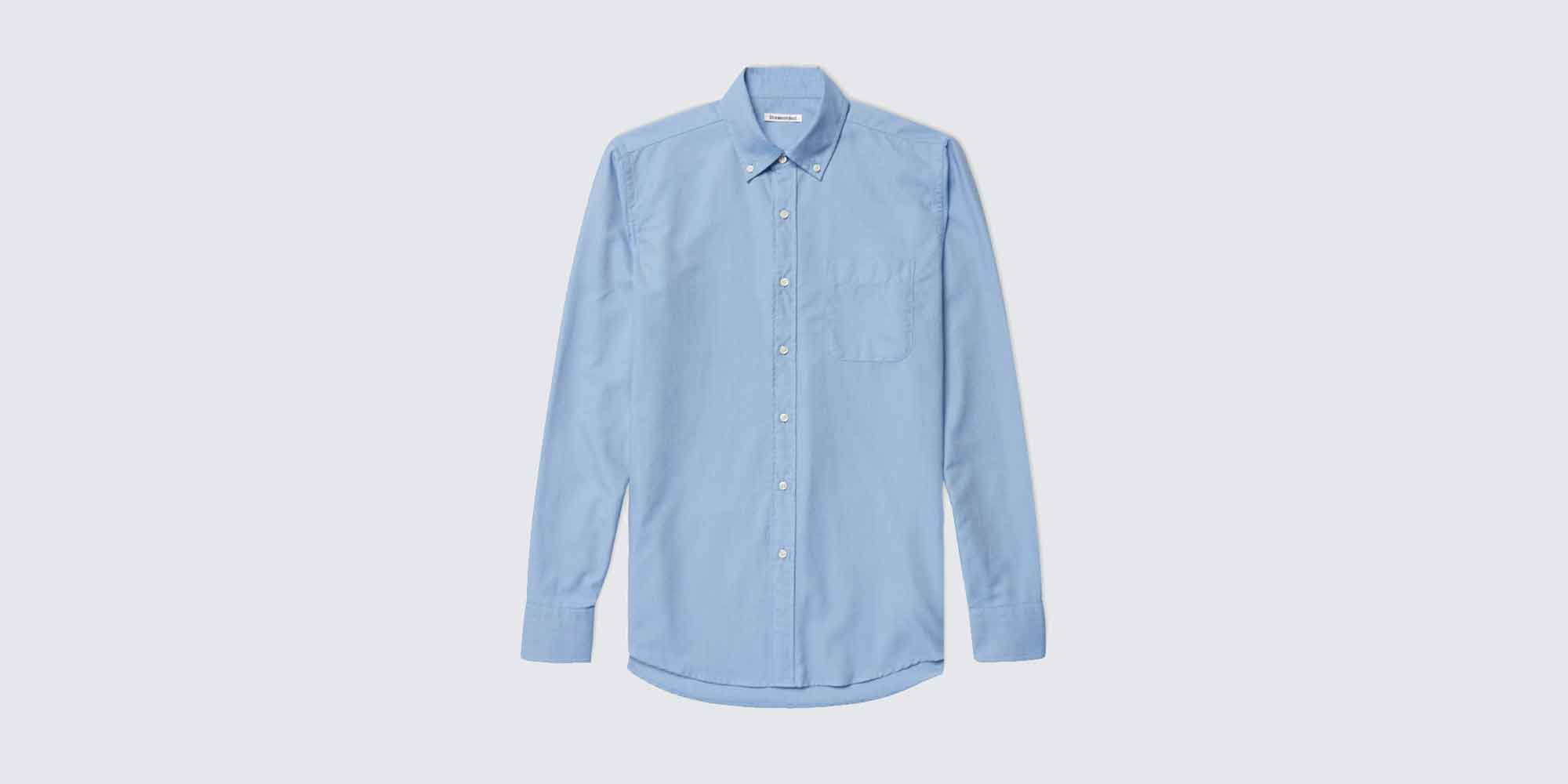 blue eco oxford shirt by Unrecorded