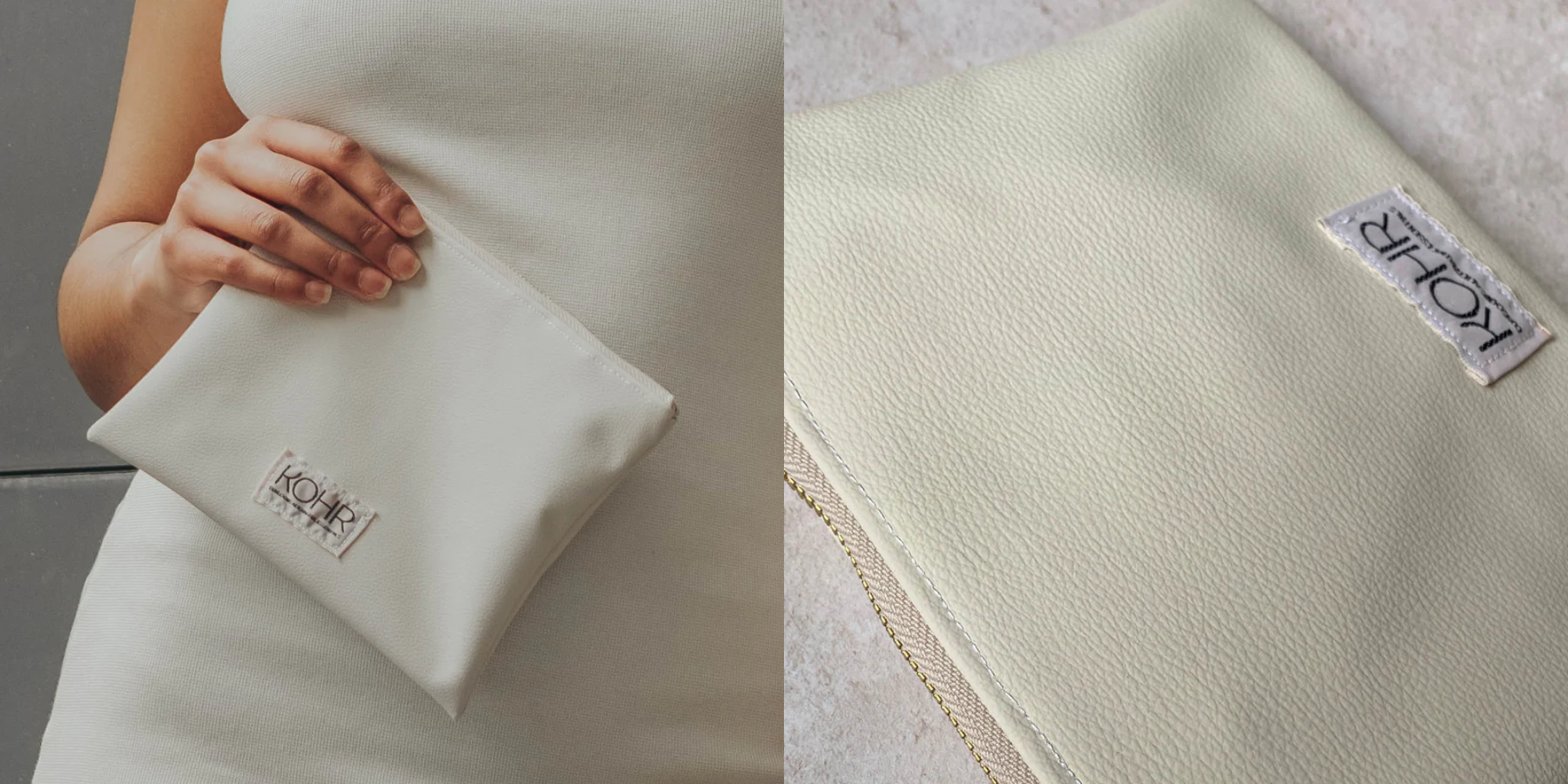 Someone holding vegan bag by Kohr.