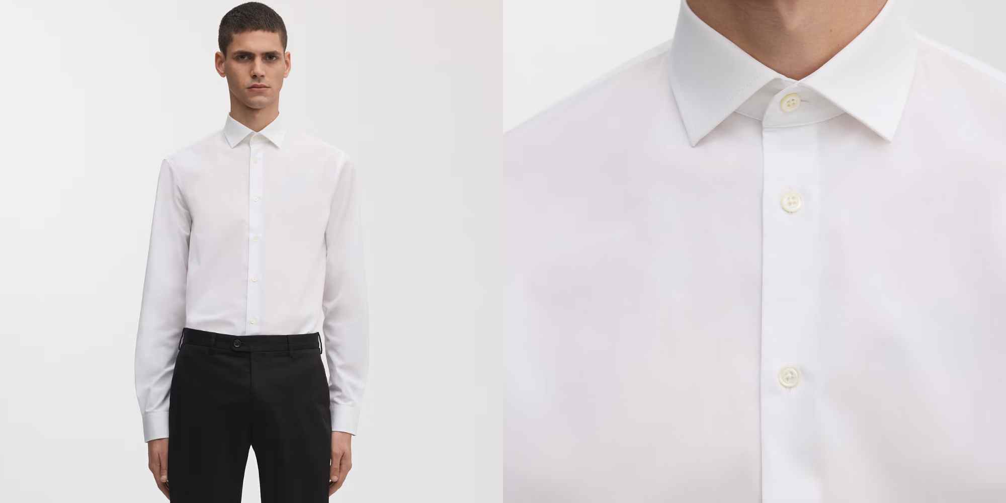 person wearing cotton shirt from asket