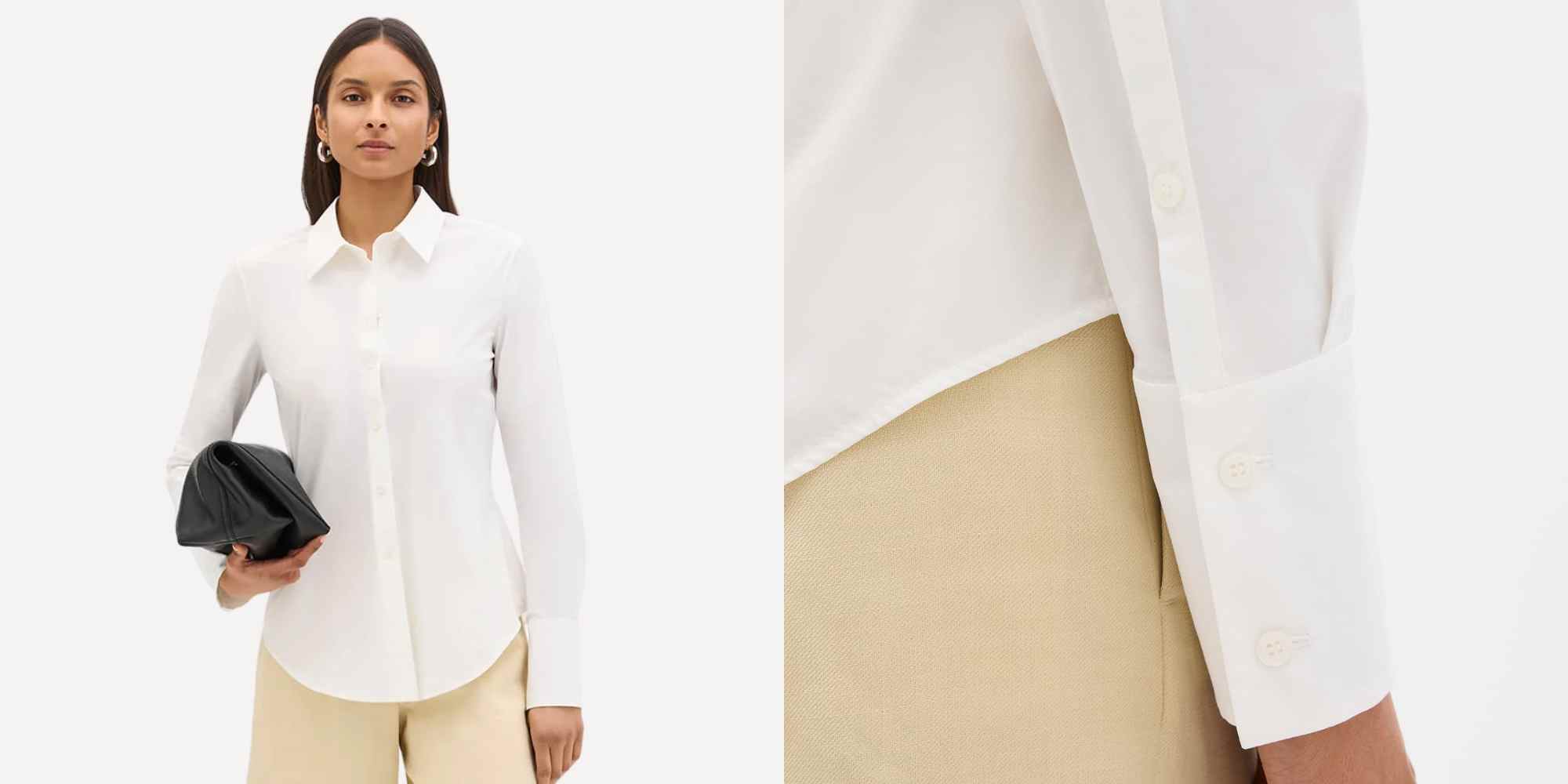 person wearing crisp white shirt from another tomorrow