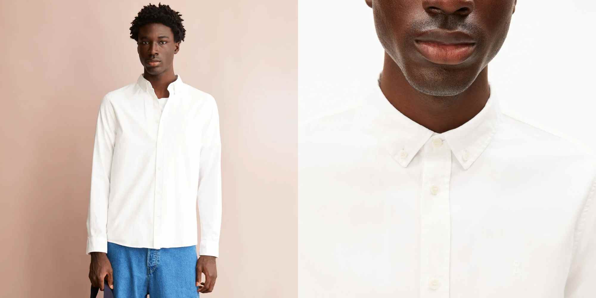 person wearing white shirt from armedangels