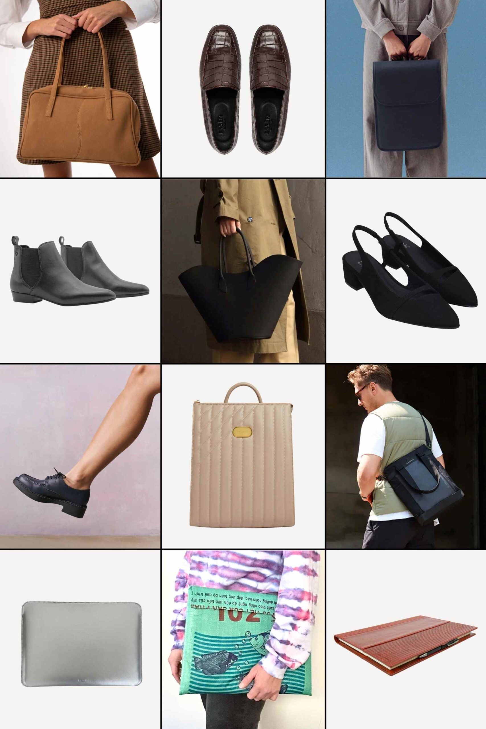 shoes and bags from more sustainable brands for work and the office