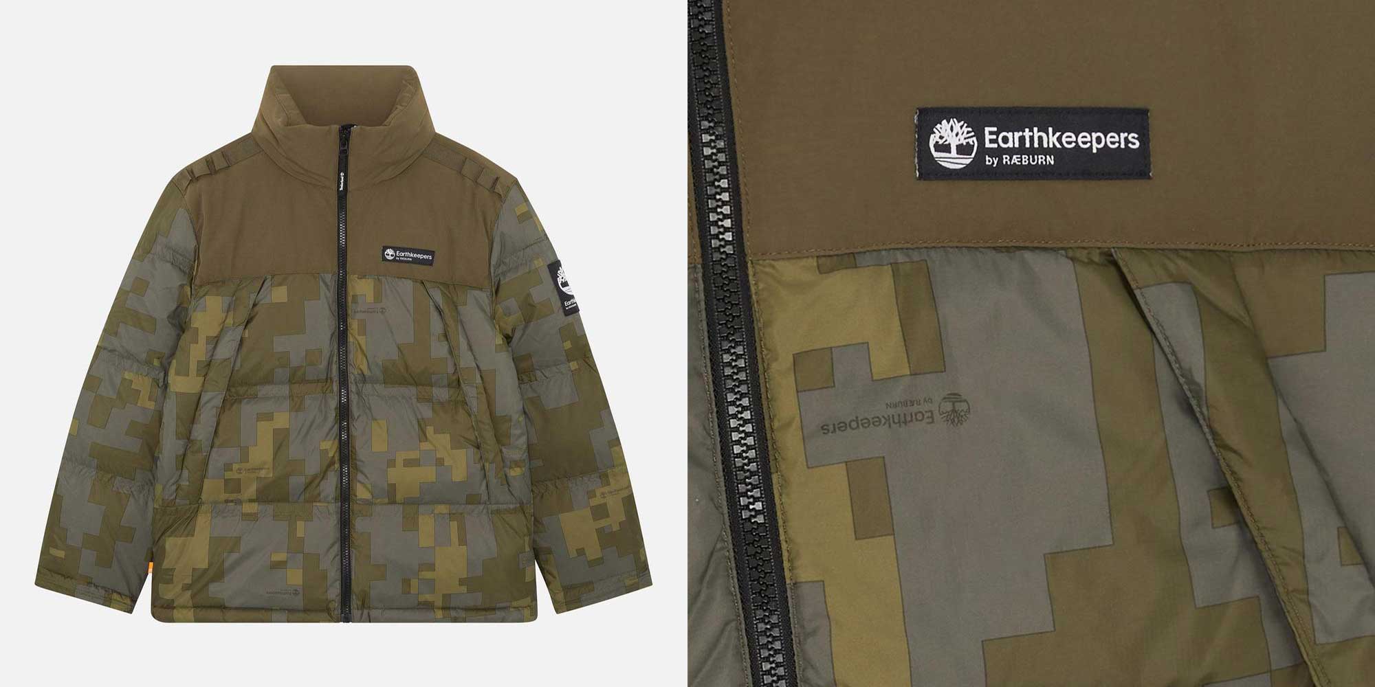 Brown and Green Puffer Jacket by Raeburn