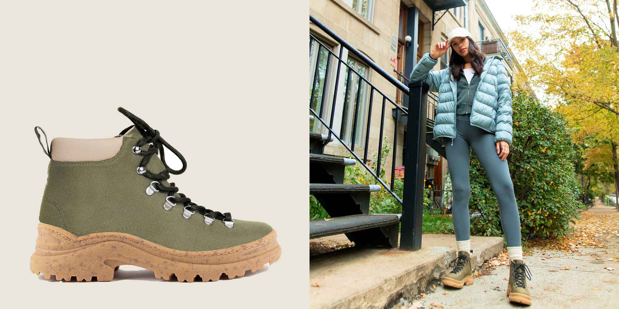 sage green vegan boots by thesus