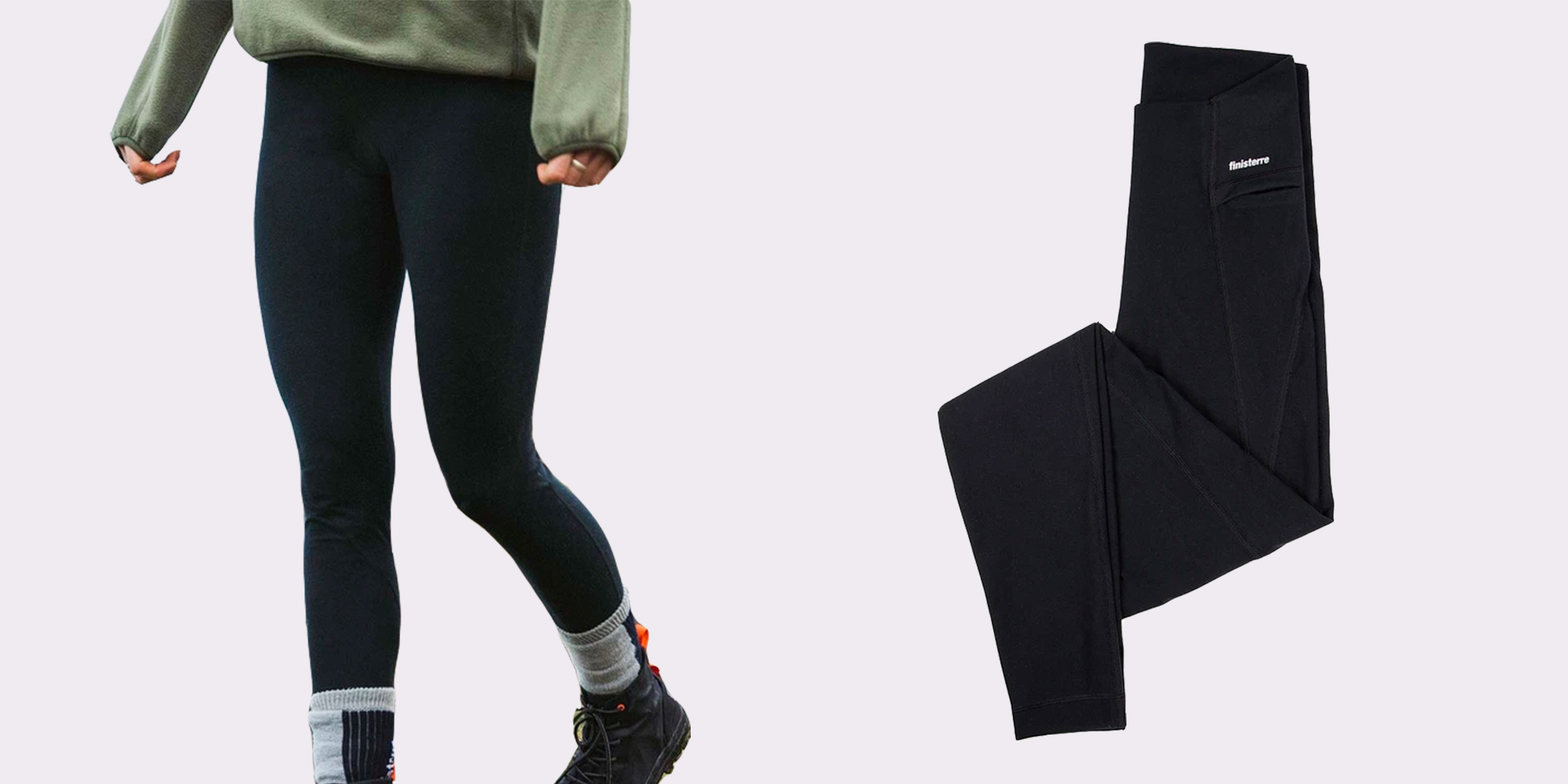 Woman in Ethical Finisterre Thermal Legging