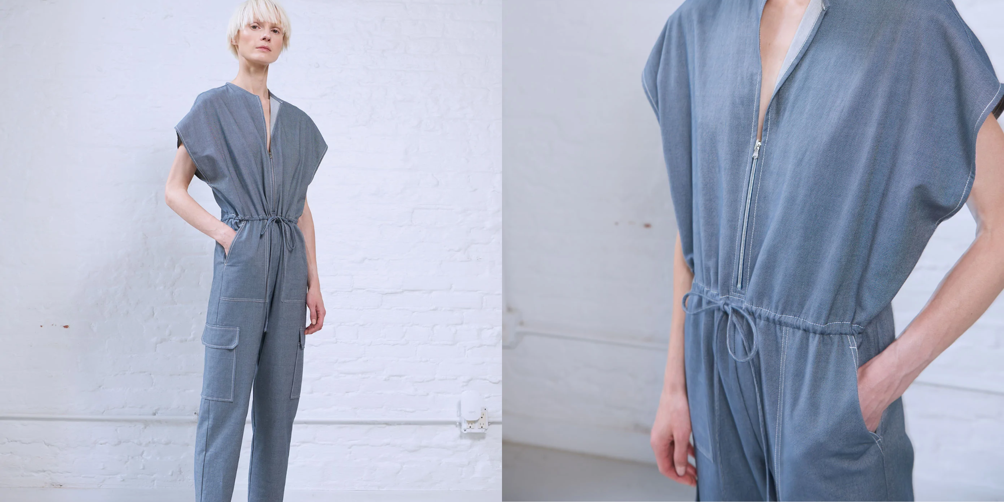 someone in denim jumpsuit by Minimalist