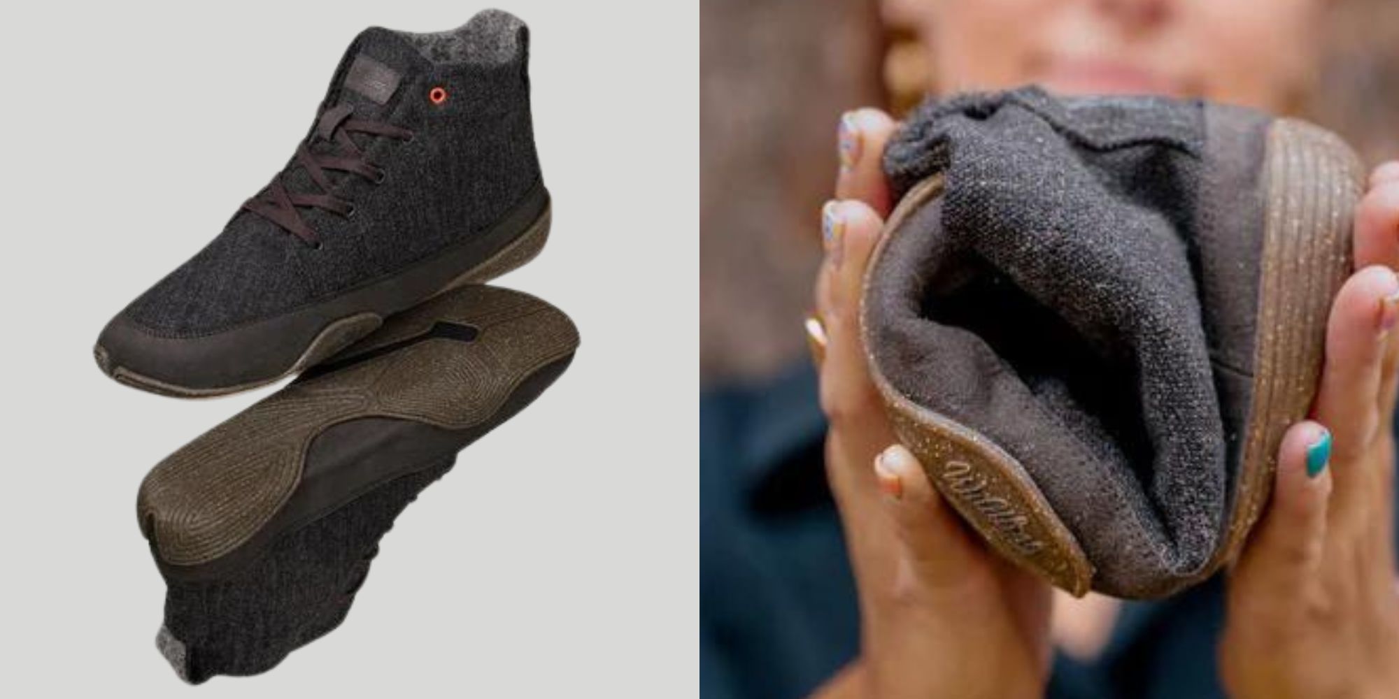 Flexible wool and hemp active shoes by Wildling.