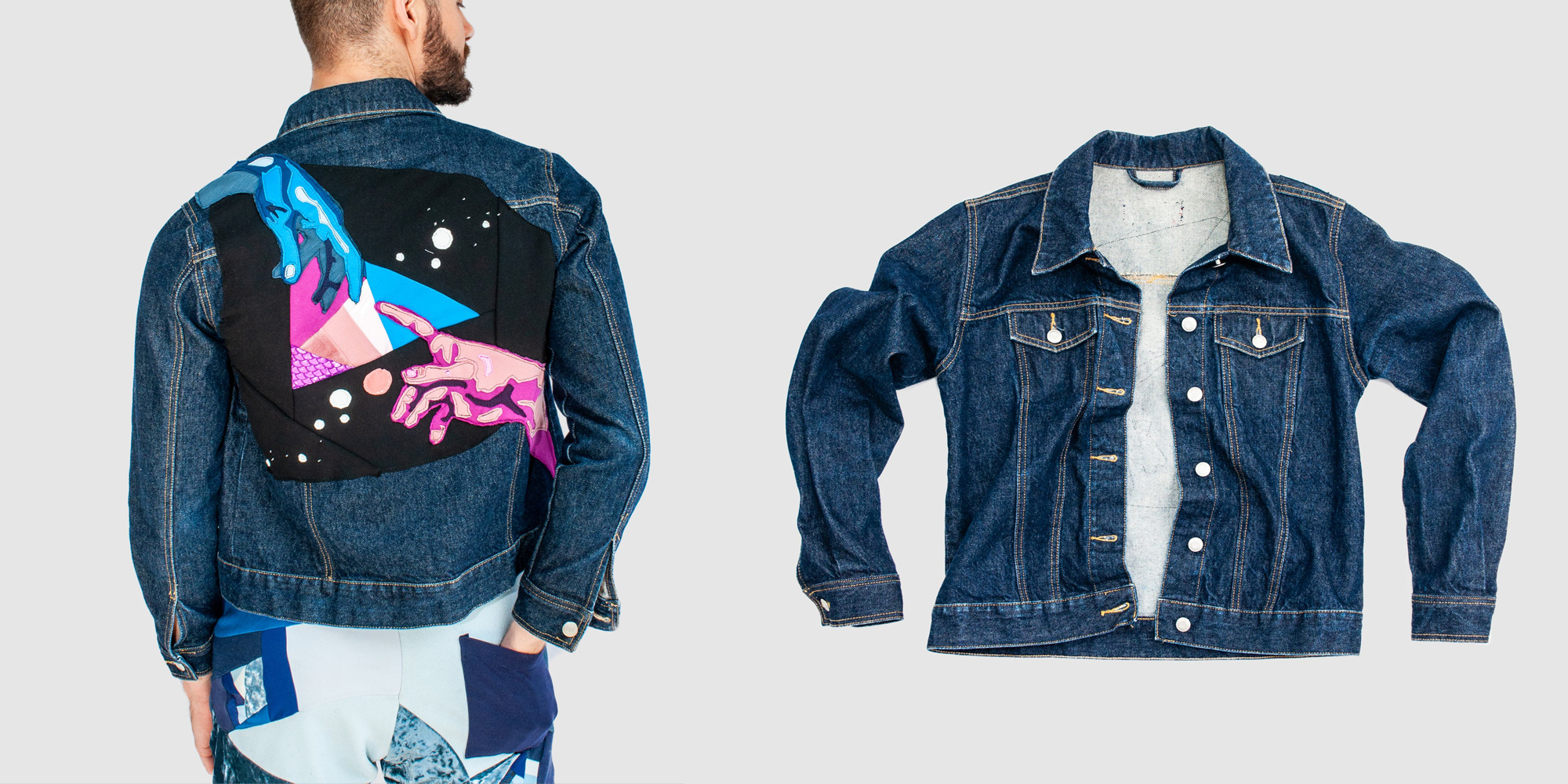 sustainable denim jacket by zero waste daniel
